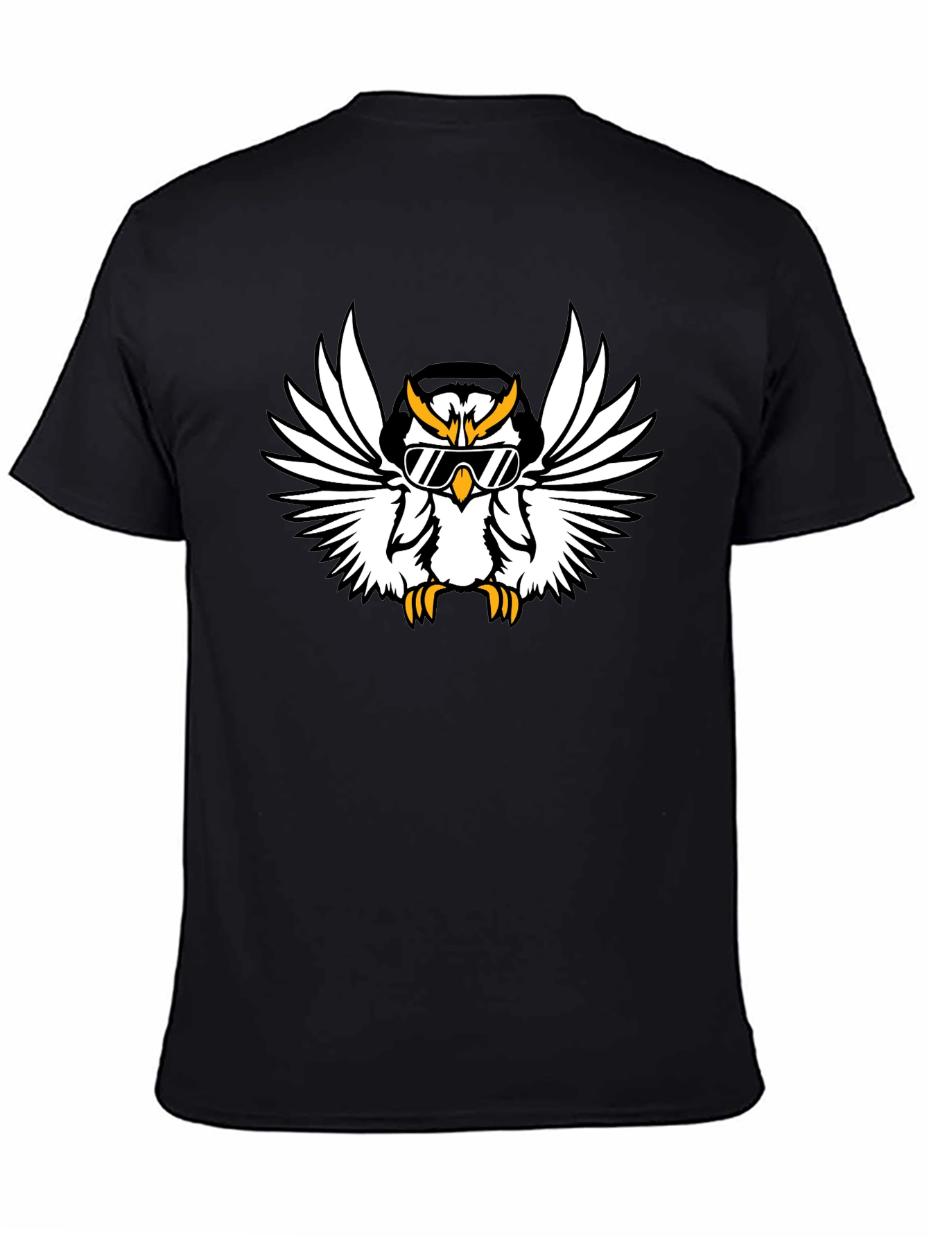 Cool Owl Graphic Tee - Black Cotton T-Shirt