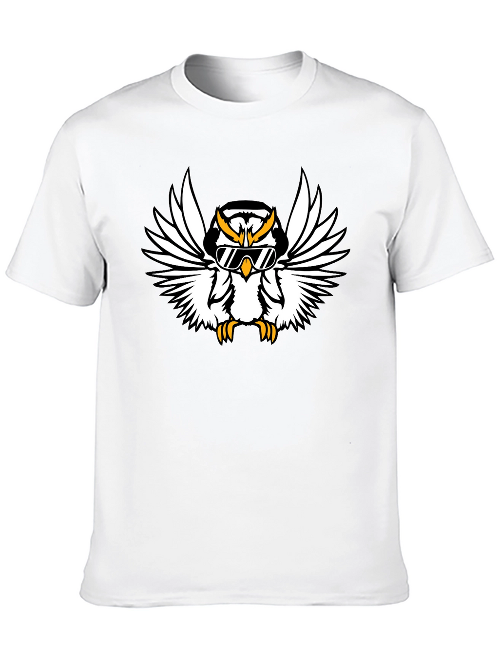 Cool Owl Graphic Tee - Black Cotton T-Shirt