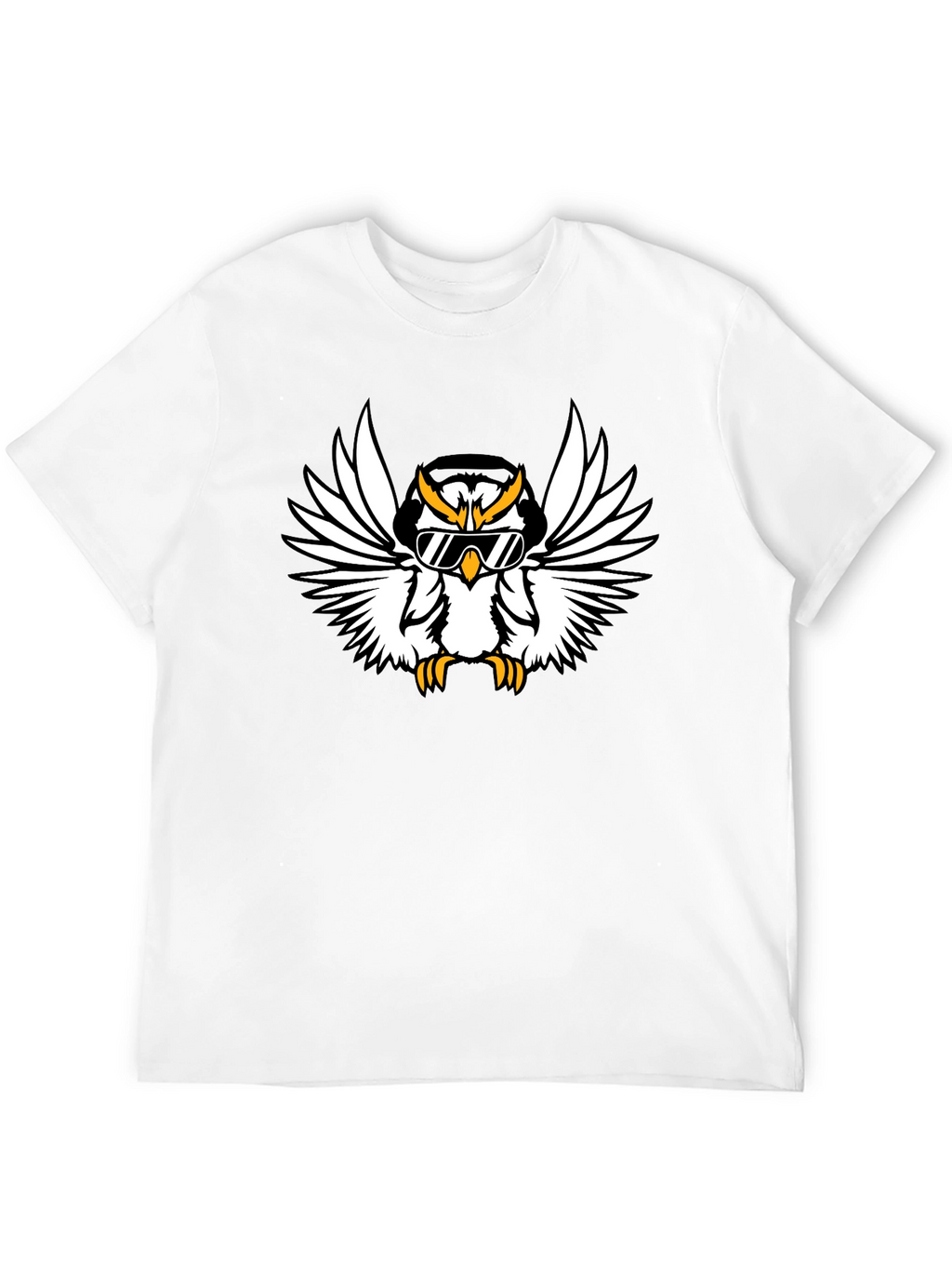 Cool Owl Graphic Tee - Black Cotton T-Shirt