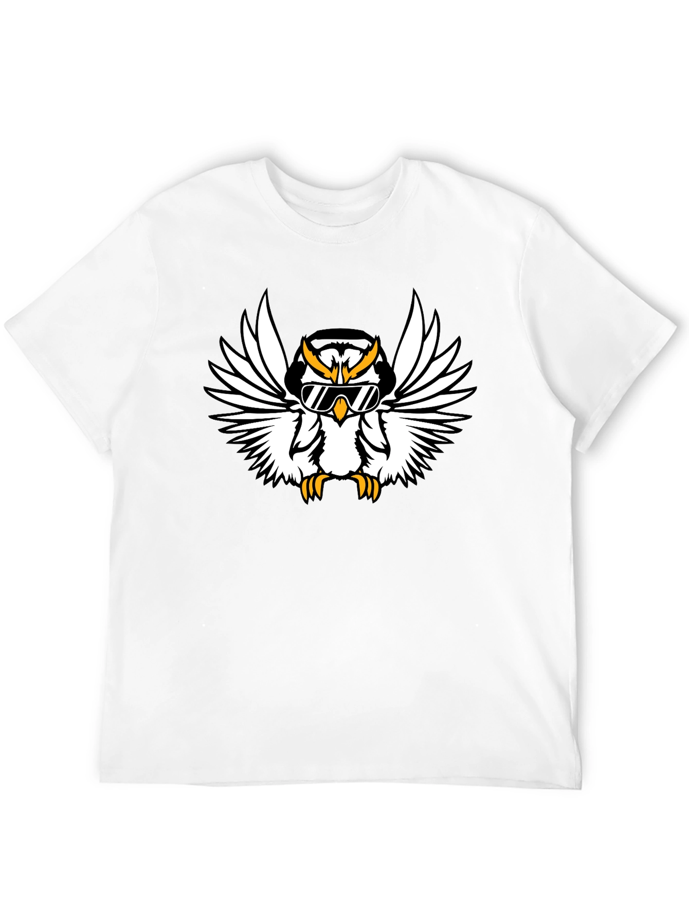 Cool Owl Graphic Tee - Black Cotton T-Shirt