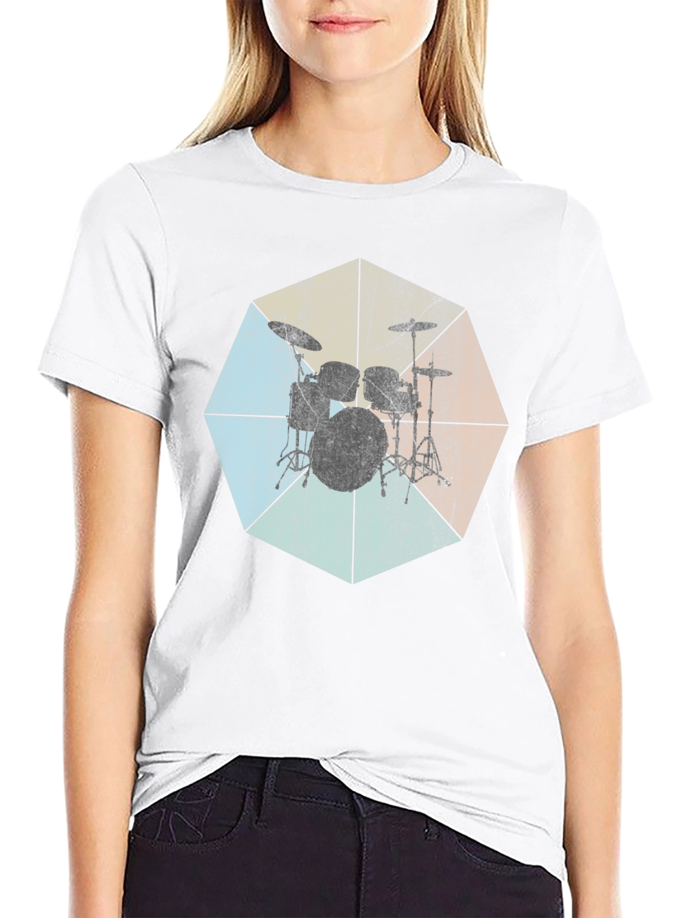 Vintage Drum Set Graphic Tee - Music Lovers T-Shirt