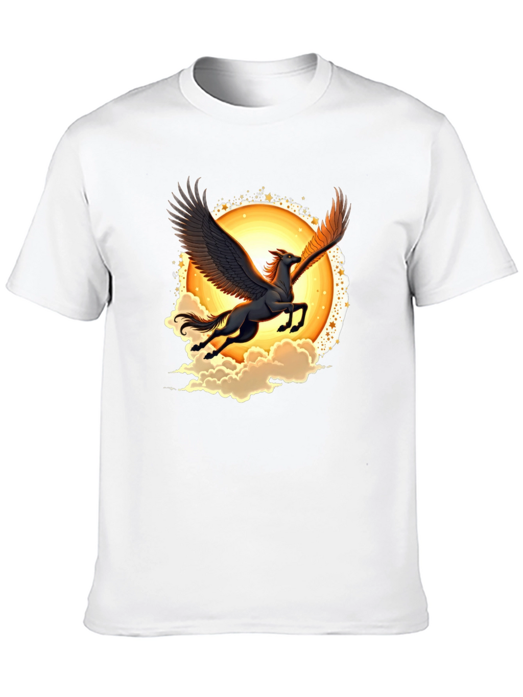 Pegasus Graphic Tee - Black Crew Neck T-Shirt