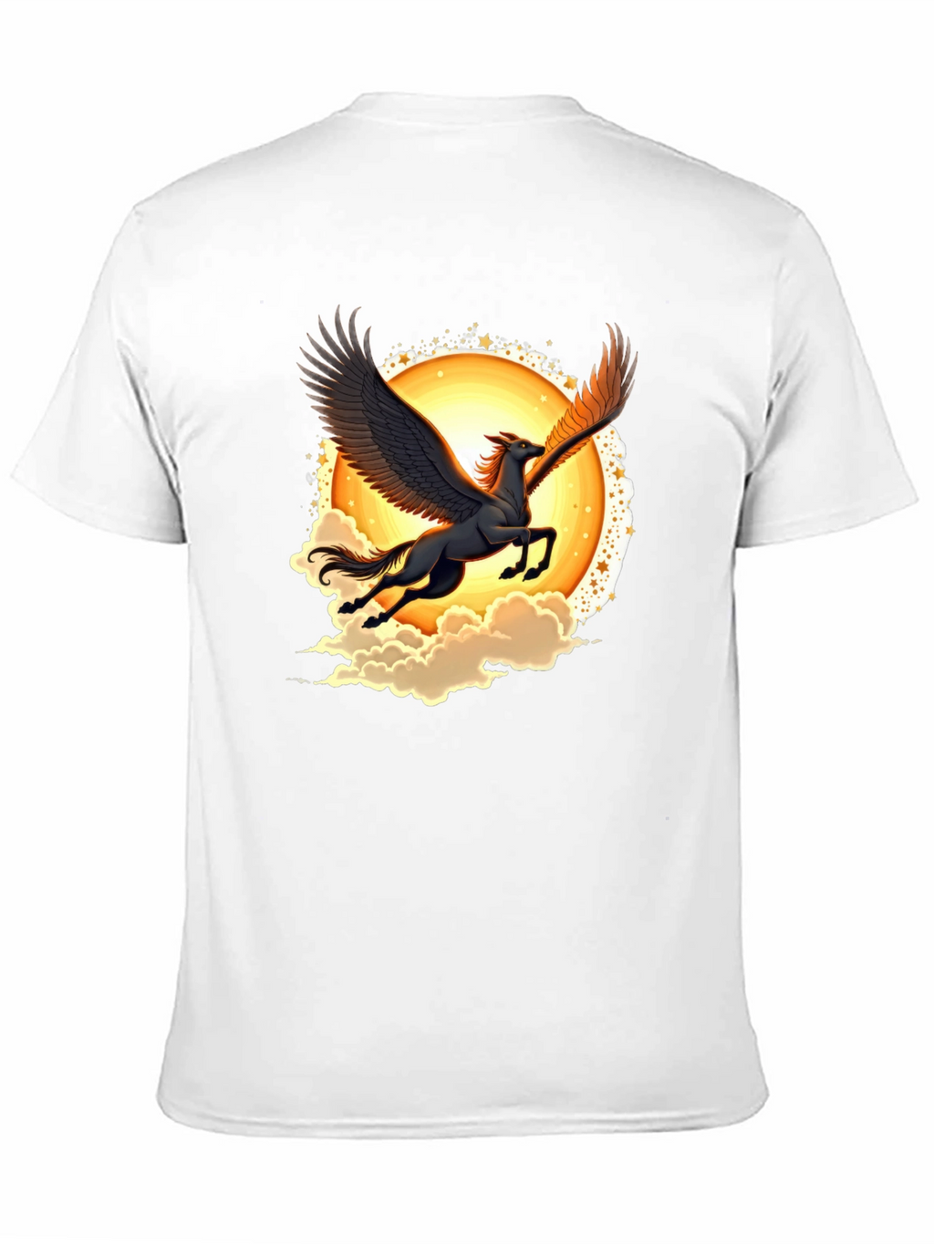 Pegasus Graphic Tee - Black Crew Neck T-Shirt