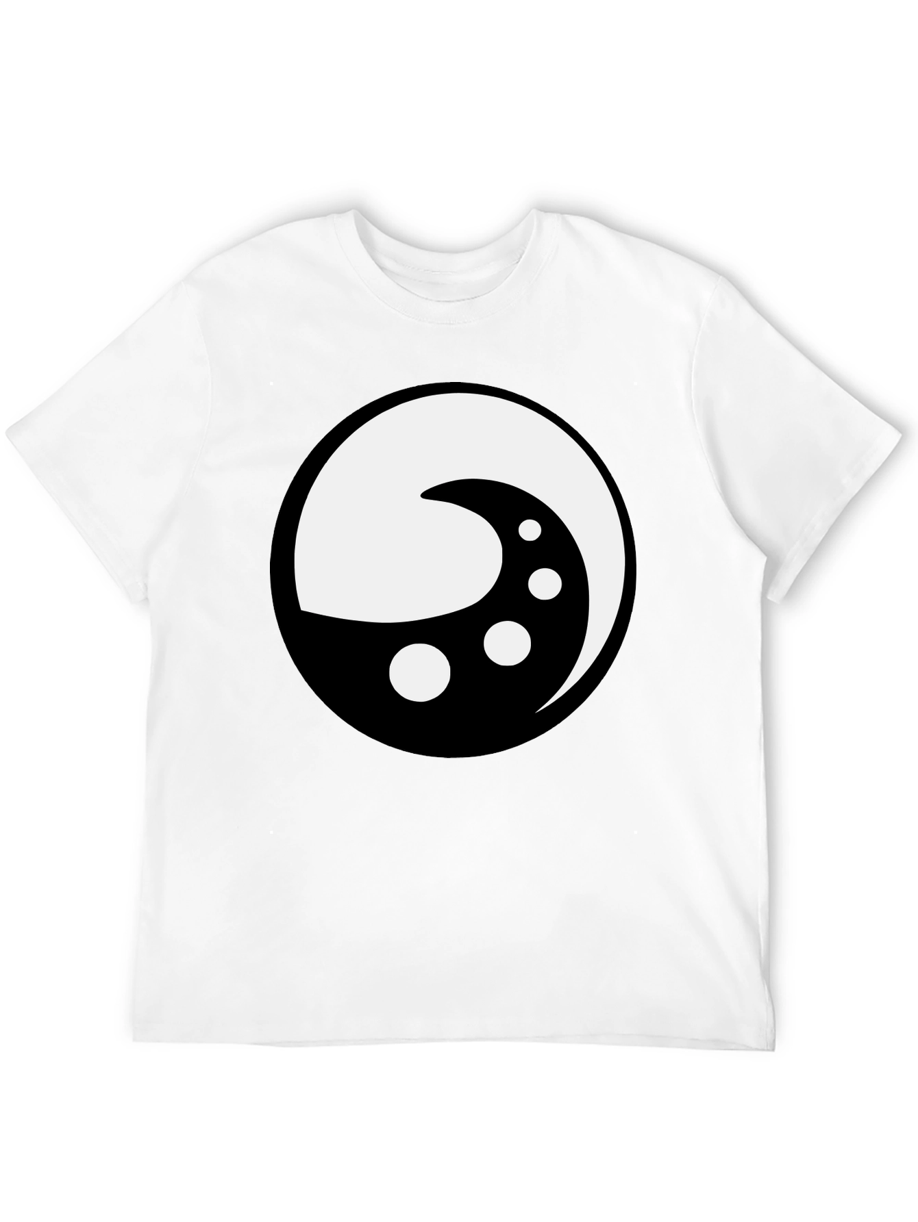 Yin Yang Moon Phase Graphic Tee - Black Cotton Shirt