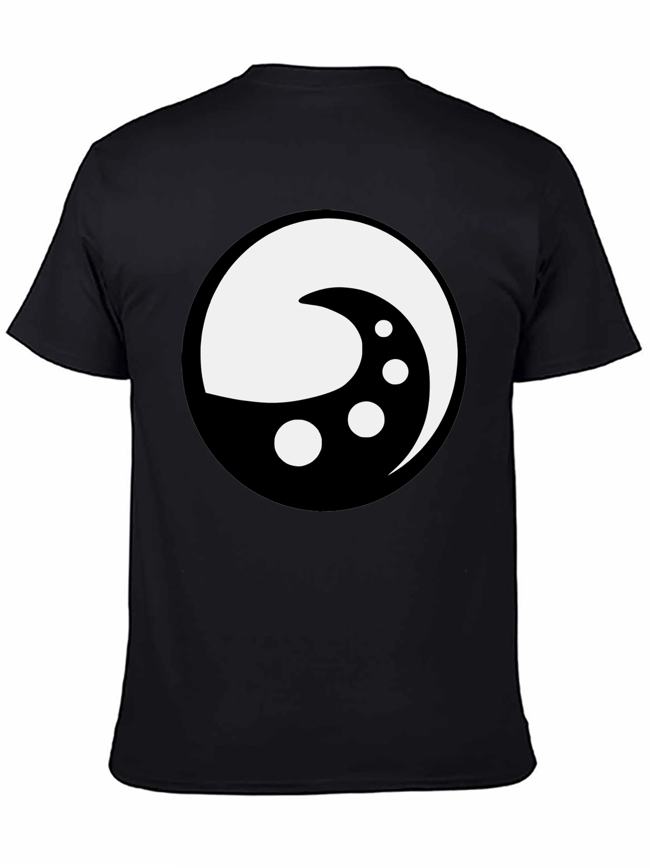 Yin Yang Moon Phase Graphic Tee - Black Cotton Shirt