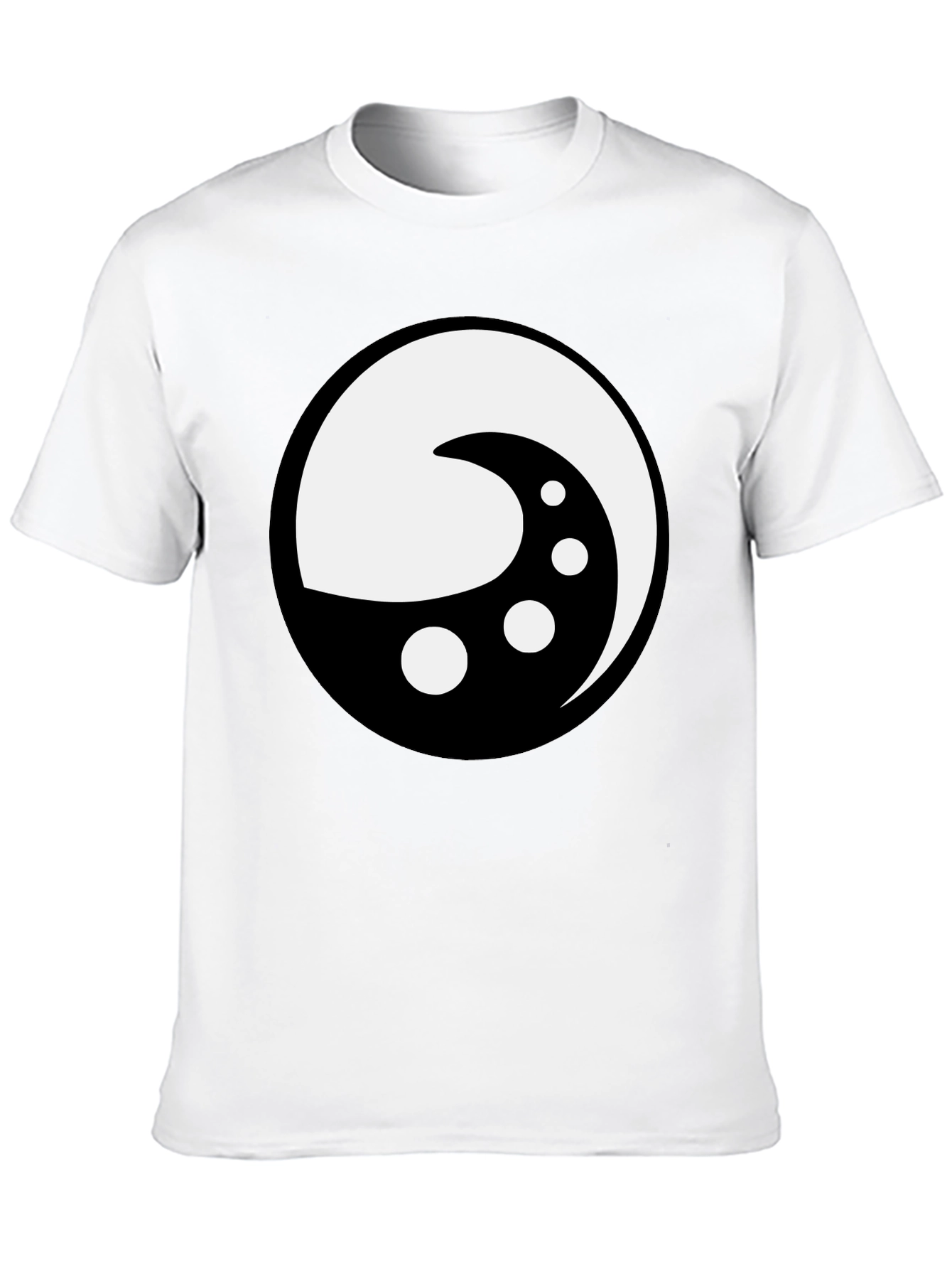 Yin Yang Moon Phase Graphic Tee - Black Cotton Shirt