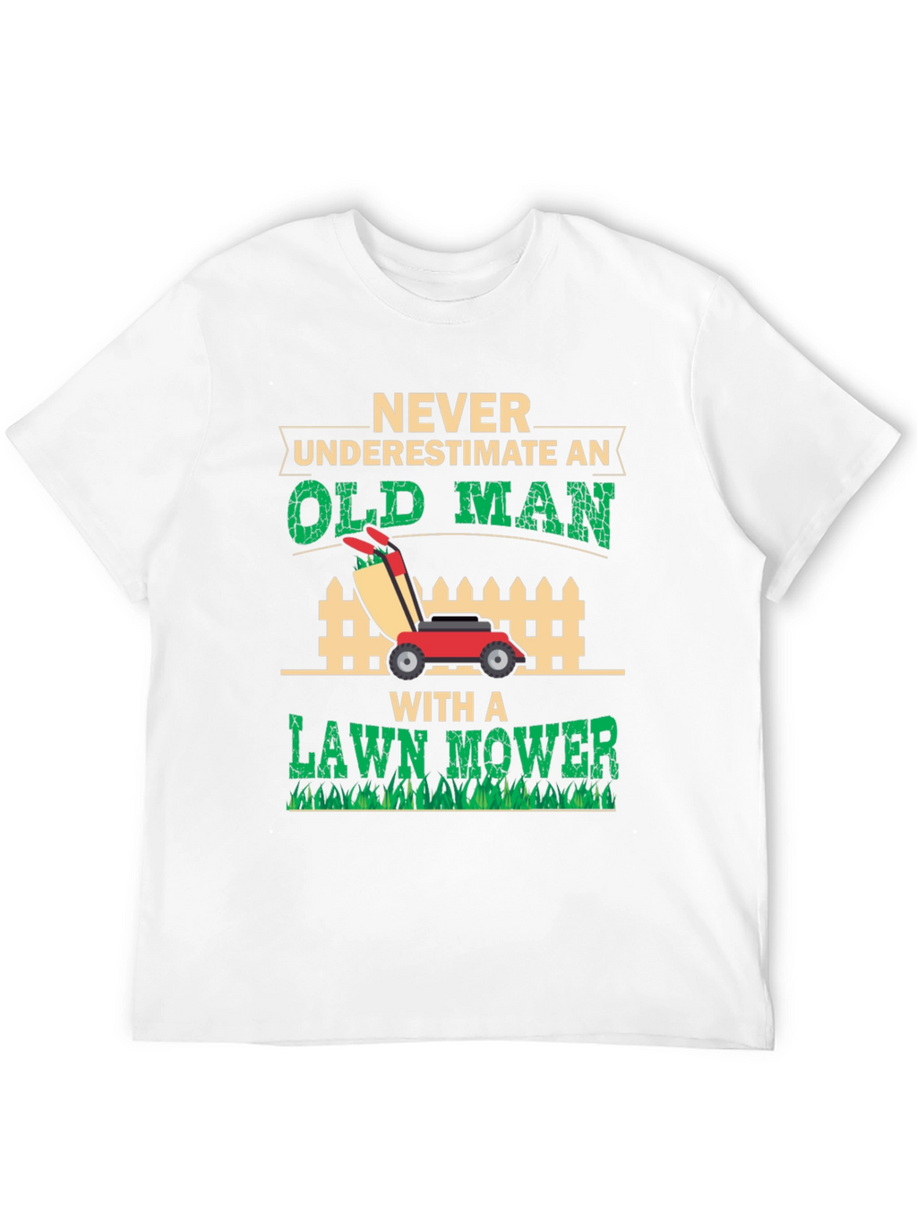 Old Man Lawn Mower Graphic Tee - Black