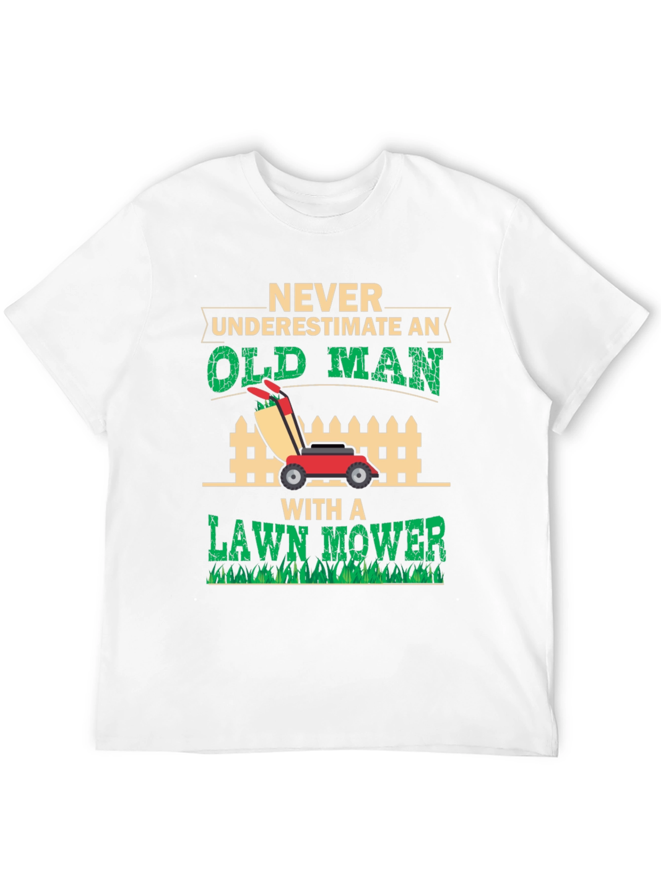 Old Man Lawn Mower Graphic Tee - Black