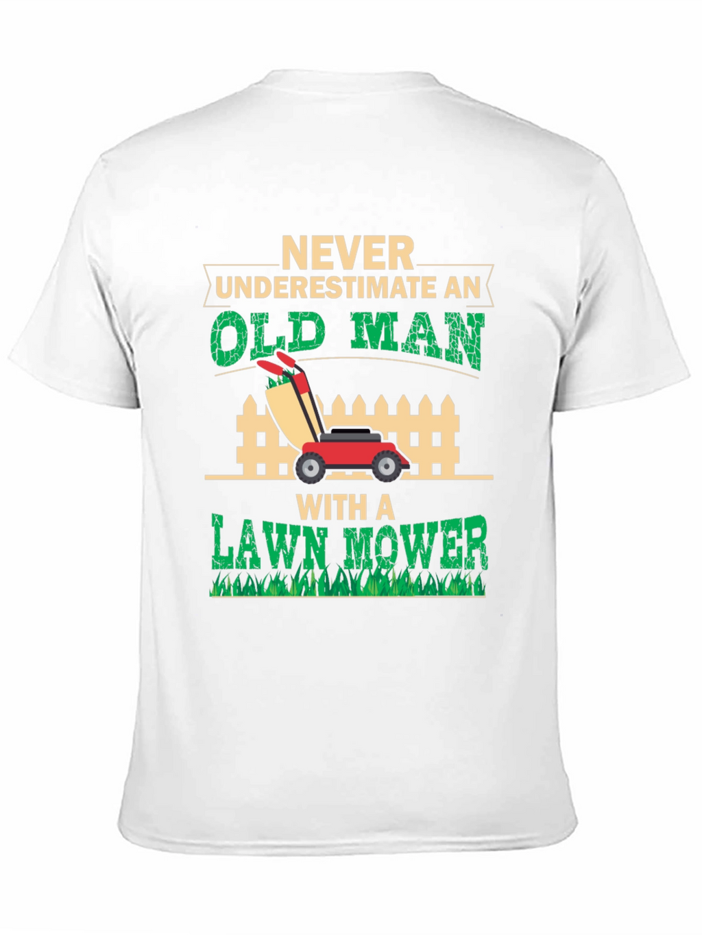 Old Man Lawn Mower Graphic Tee - Black