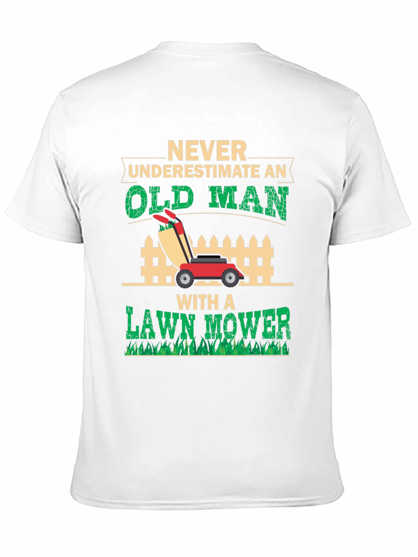 Old Man Lawn Mower Graphic Tee - Black