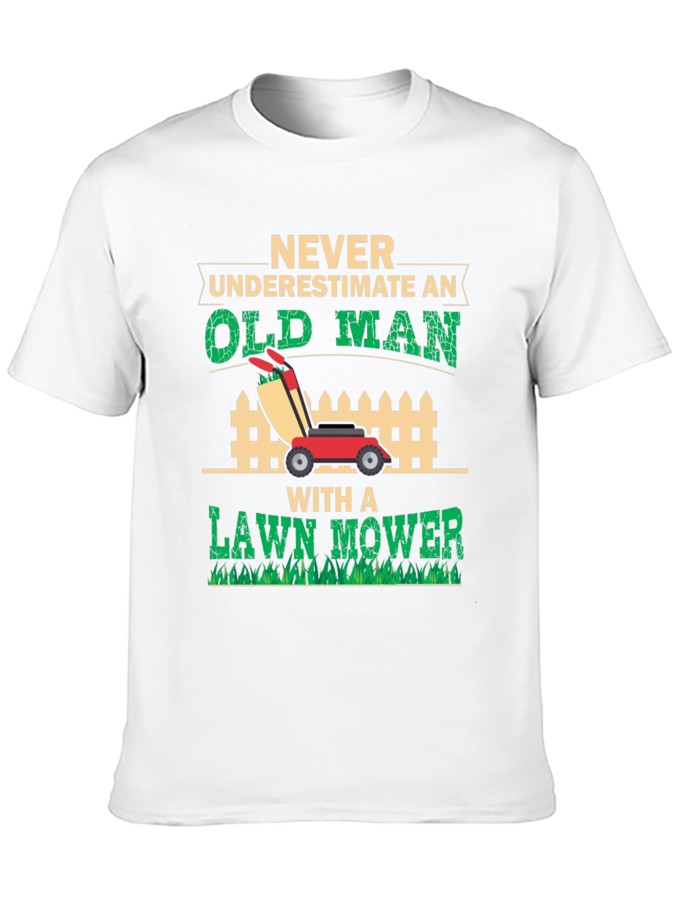 Old Man Lawn Mower Graphic Tee - Black