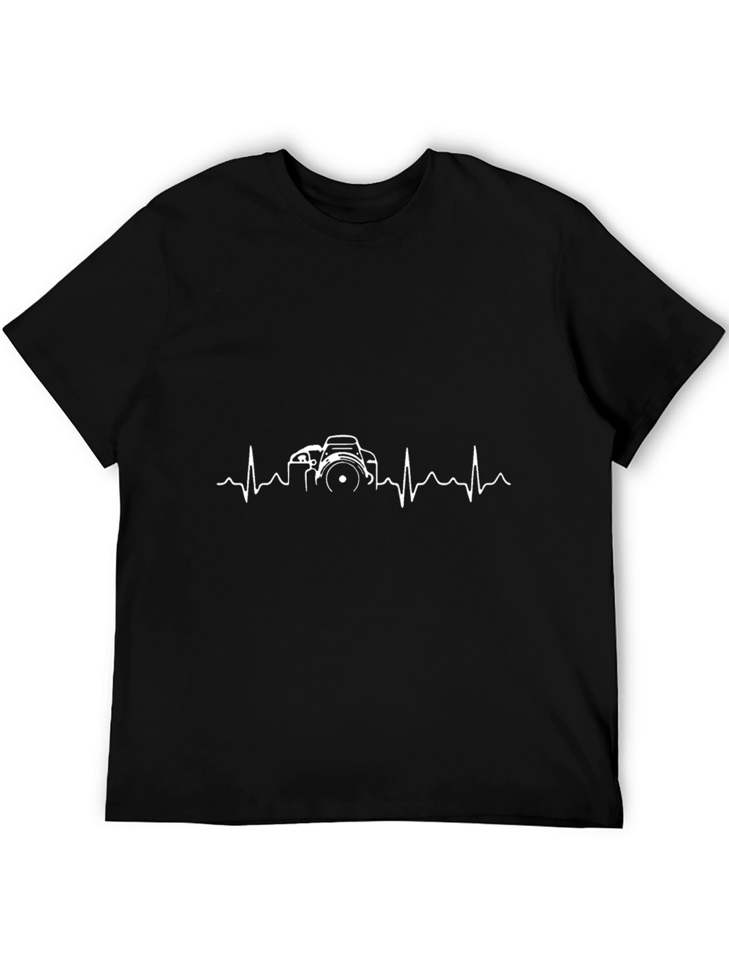 Photographer Heartbeat Black T-Shirt