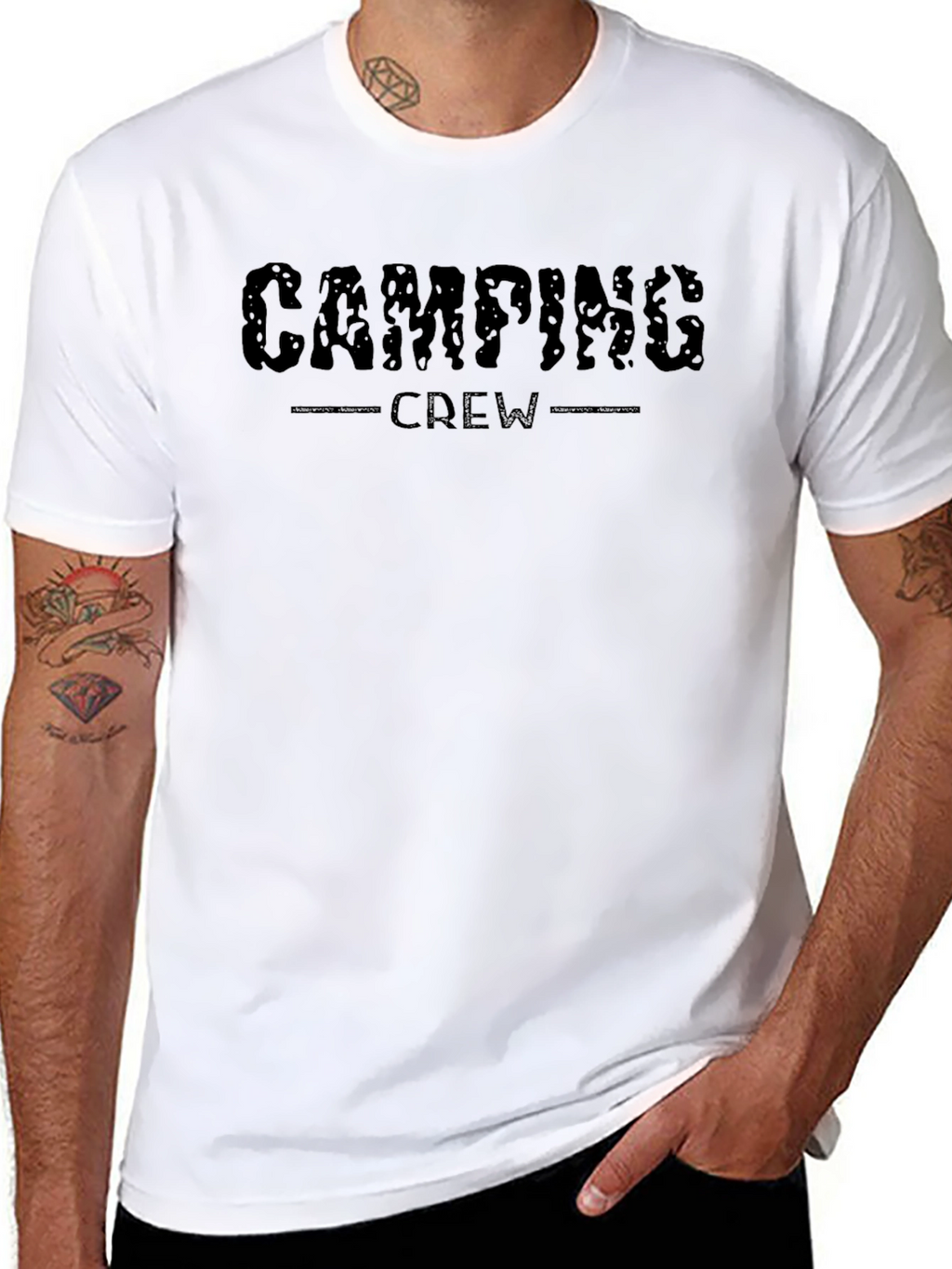 Camping Crew Black Graphic T-Shirt