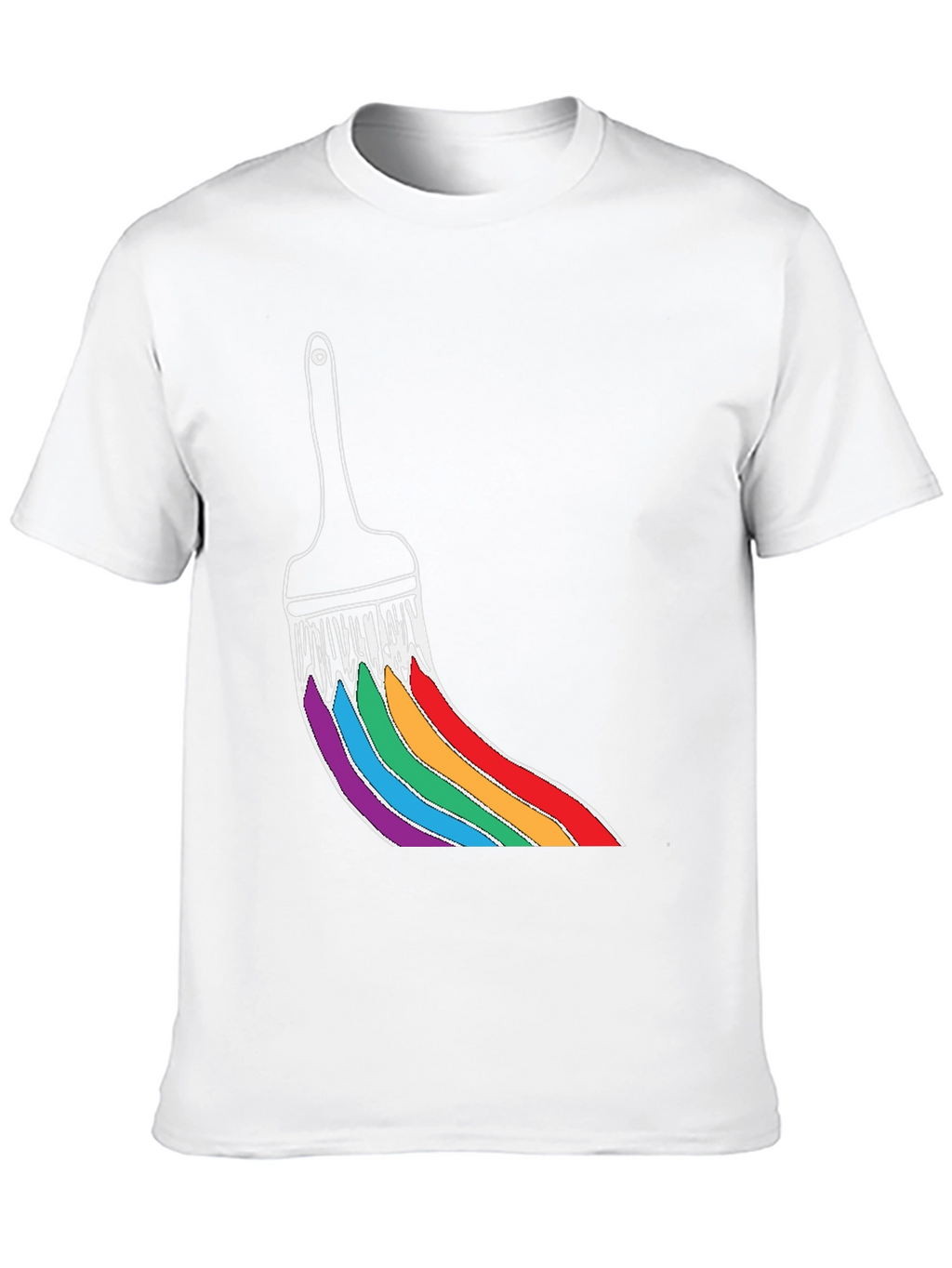 Rainbow Paint Brush Graphic Tee - Unisex