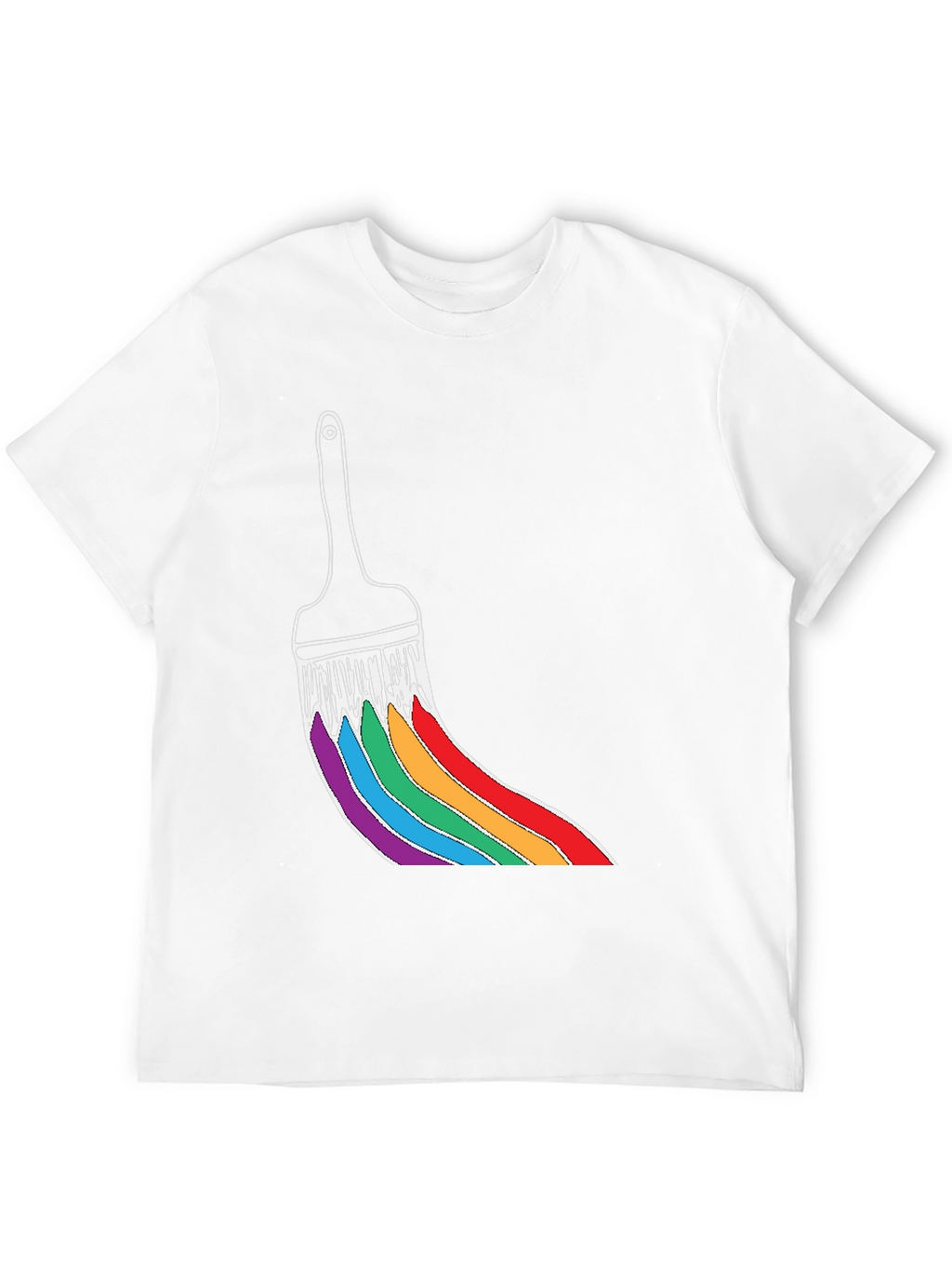Rainbow Paint Brush Graphic Tee - Unisex