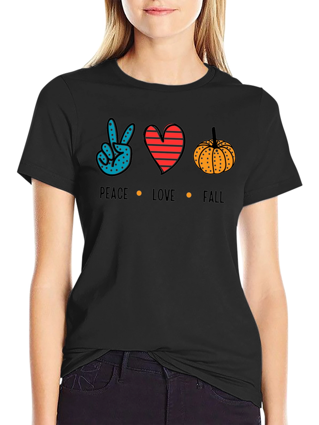 Peace Love Fall T-Shirt - Autumn Season Tee
