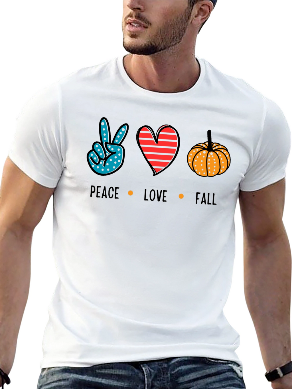 Peace Love Fall T-Shirt - Autumn Season Tee
