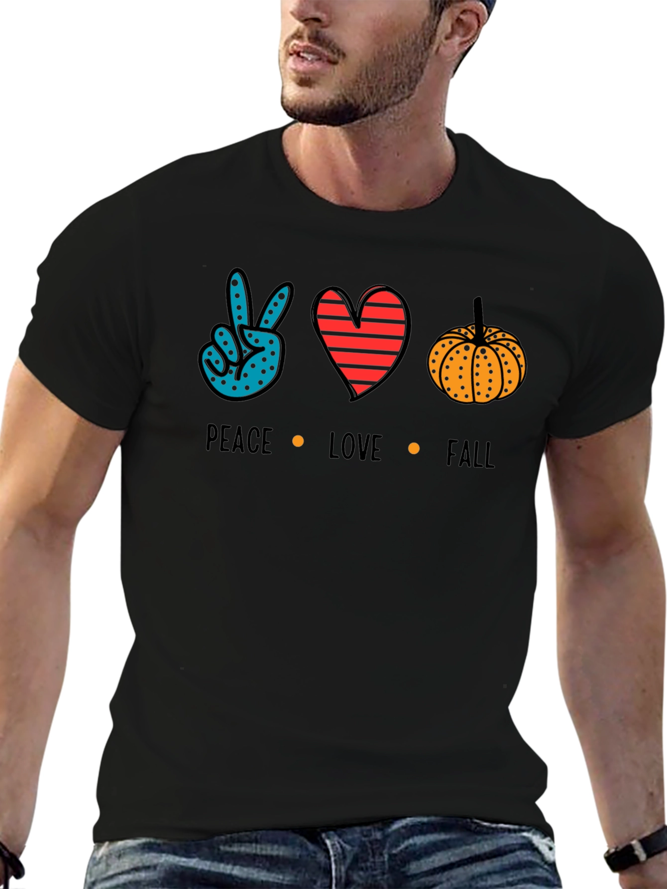 Peace Love Fall T-Shirt - Autumn Season Tee