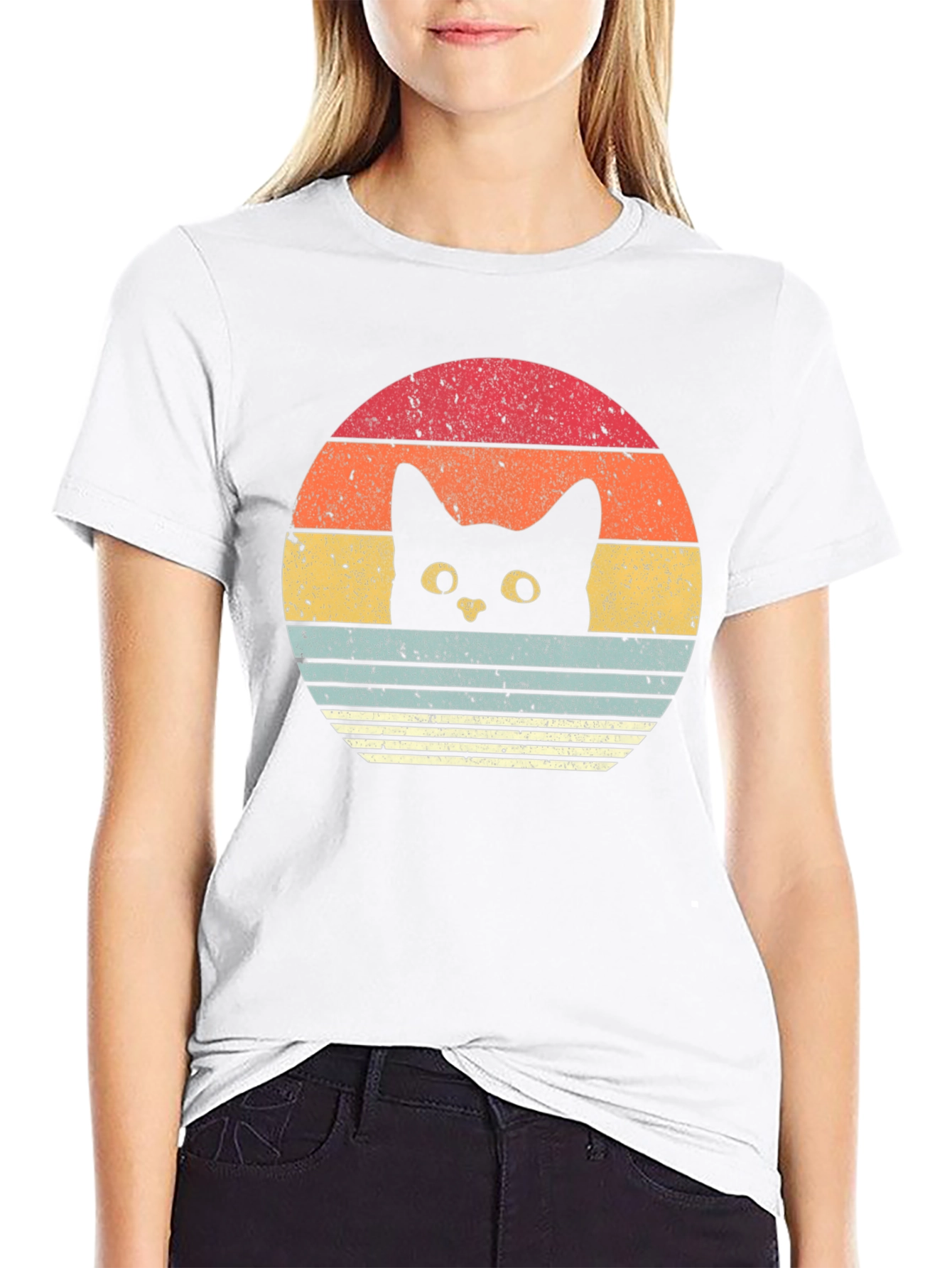 Retro Cat Sunset T-Shirt