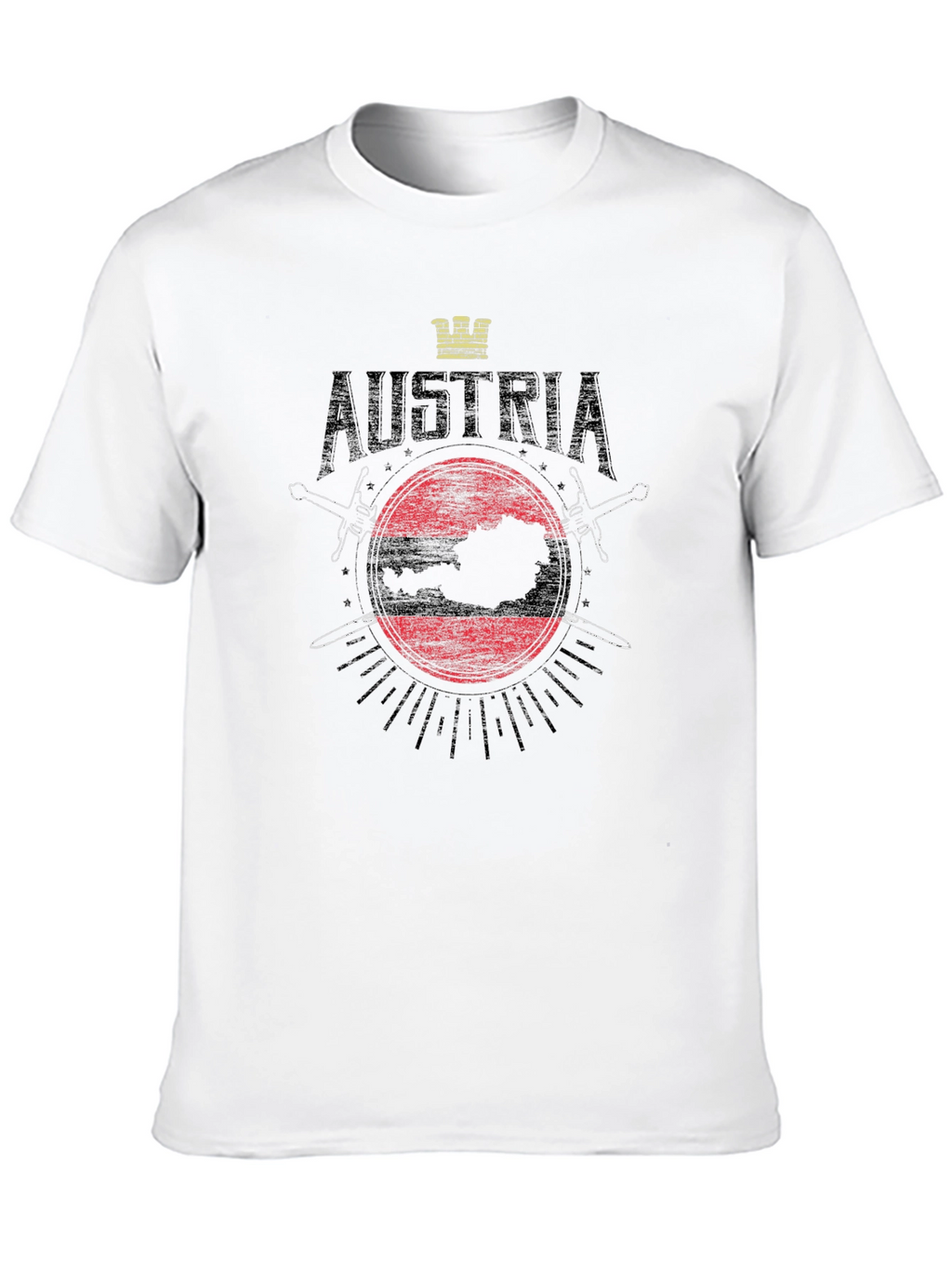 Austria Flag Graphic Black T-Shirt