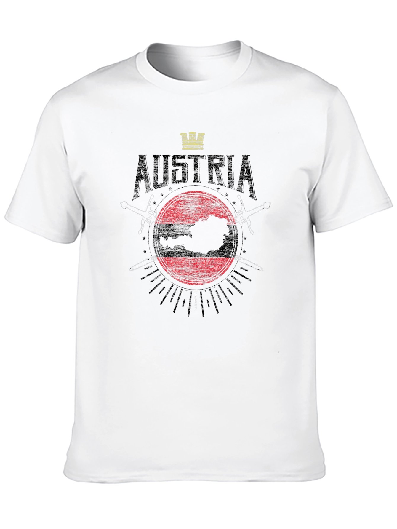 Austria Flag Graphic Black T-Shirt
