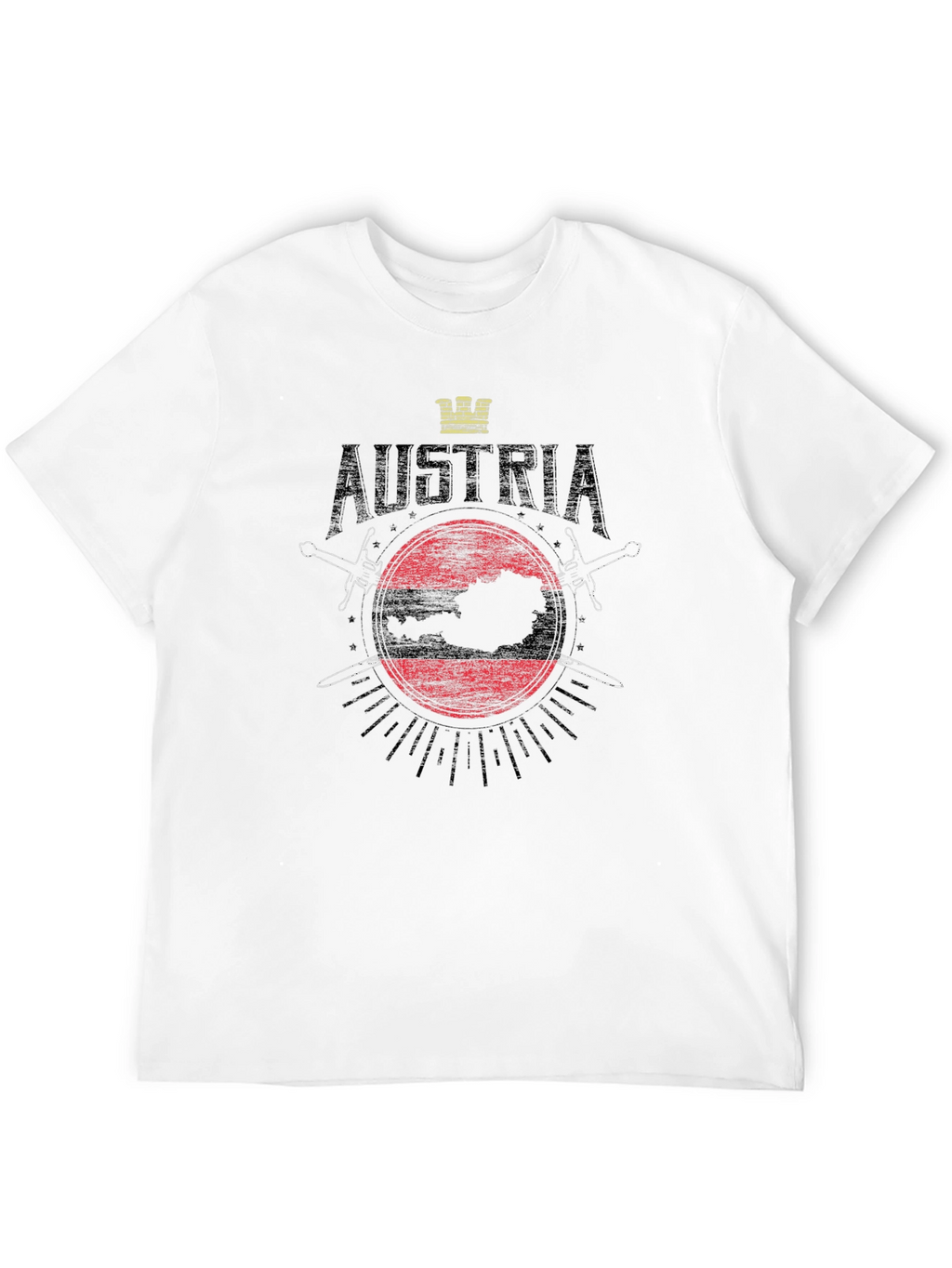 Austria Flag Graphic Black T-Shirt