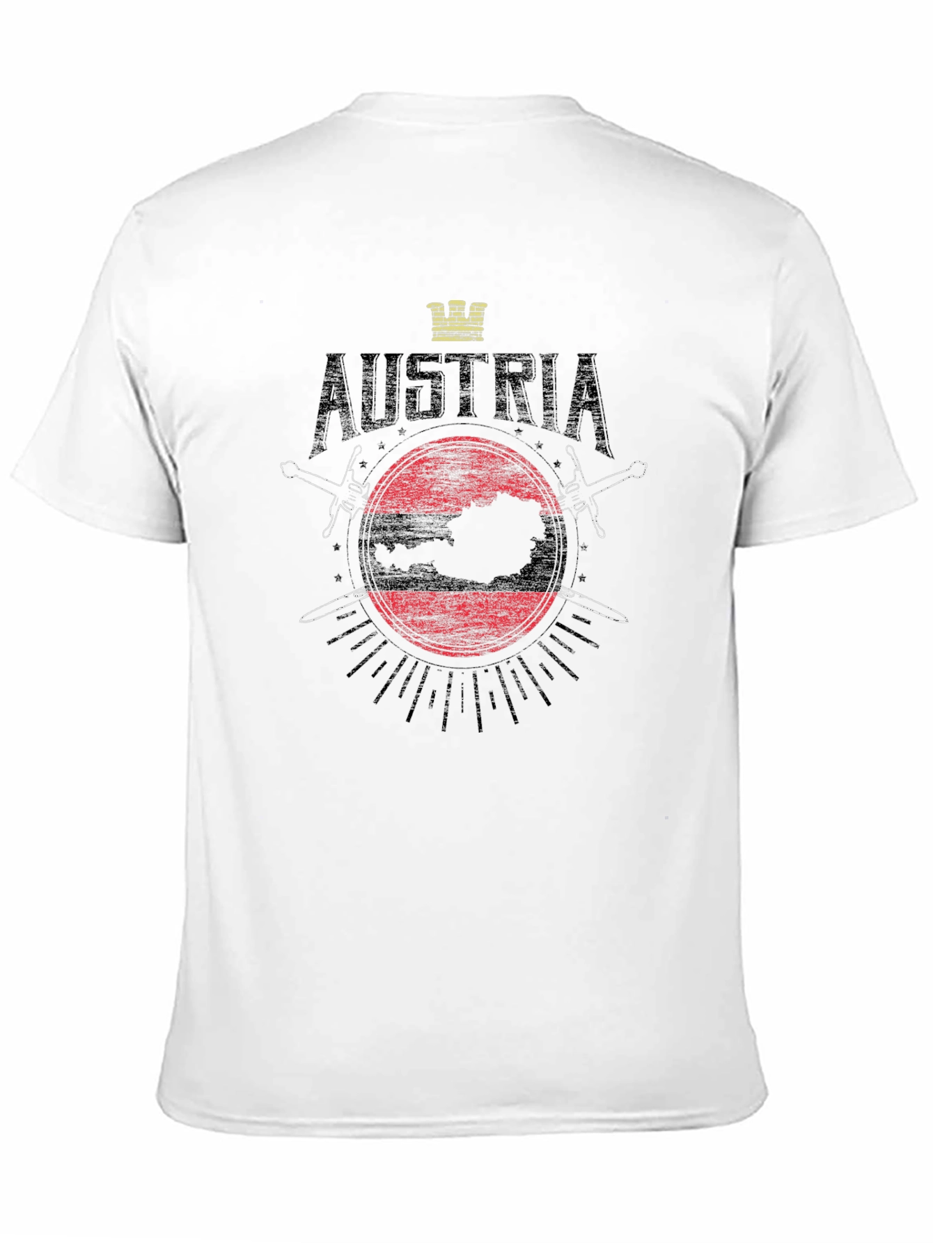 Austria Flag Graphic Black T-Shirt