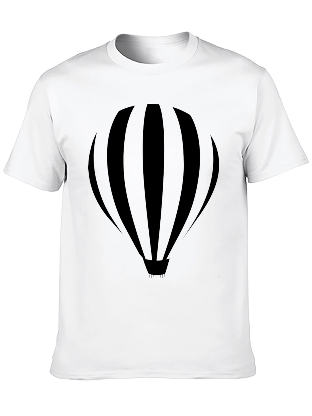 Black Hot Air Balloon Graphic Tee for Men