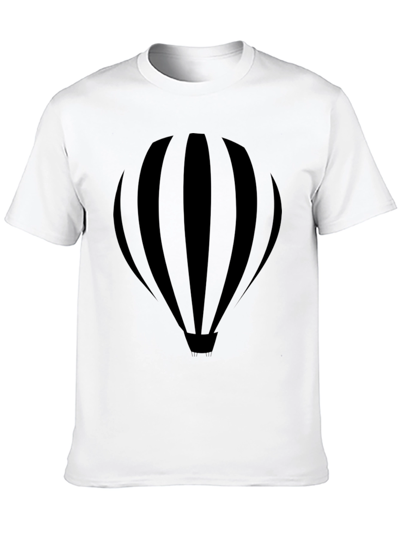 Black Hot Air Balloon Graphic Tee for Men