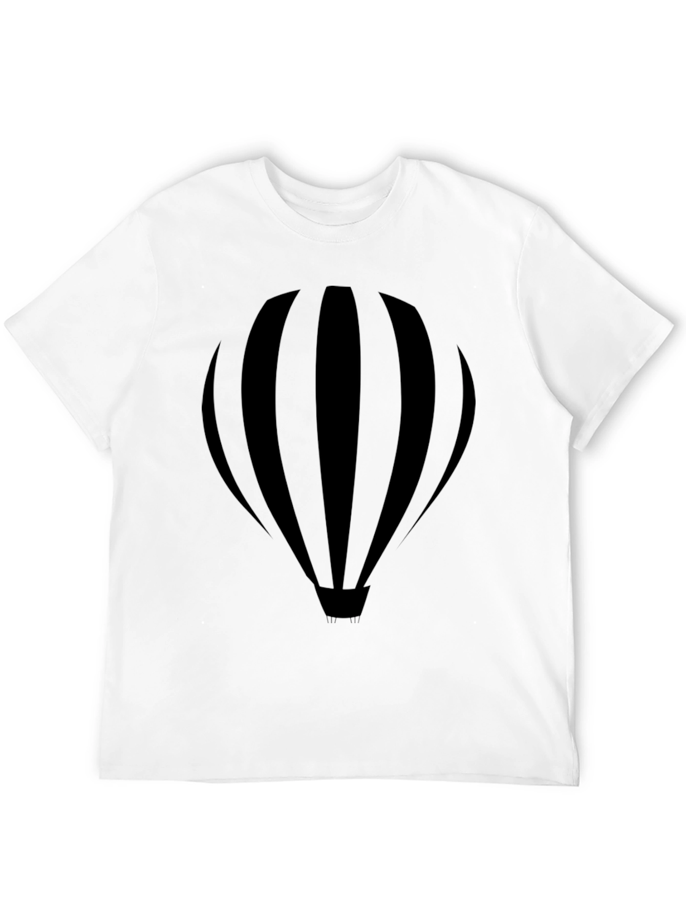 Black Hot Air Balloon Graphic Tee for Men