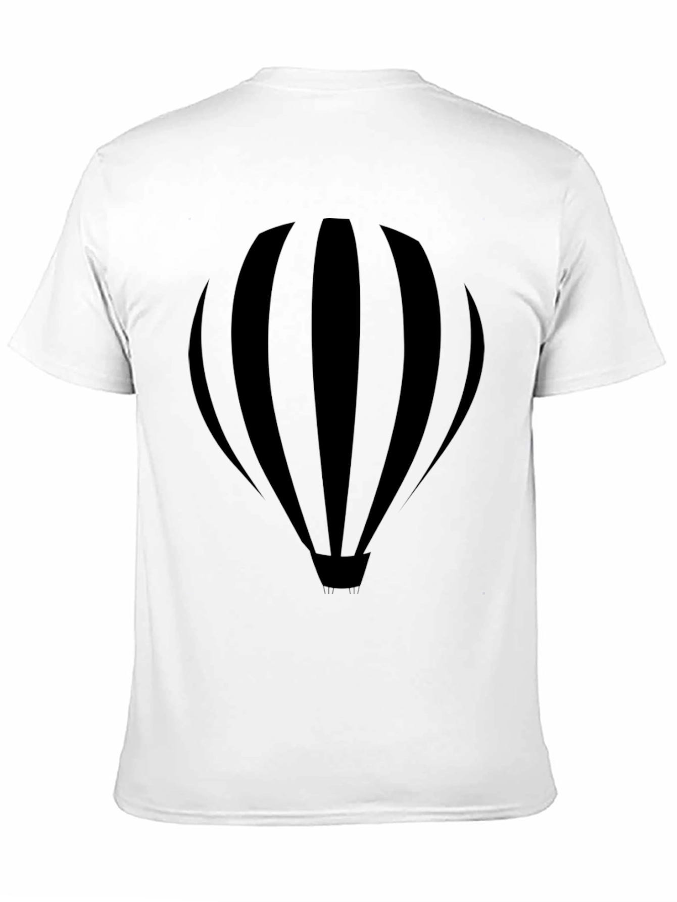 Black Hot Air Balloon Graphic Tee for Men