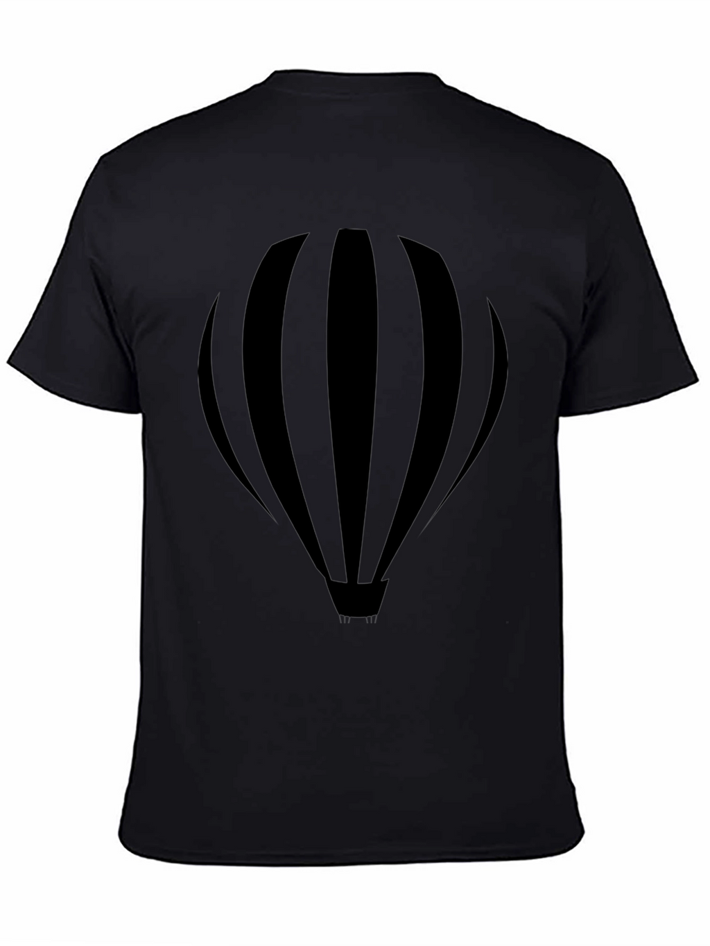 Black Hot Air Balloon Graphic Tee for Men