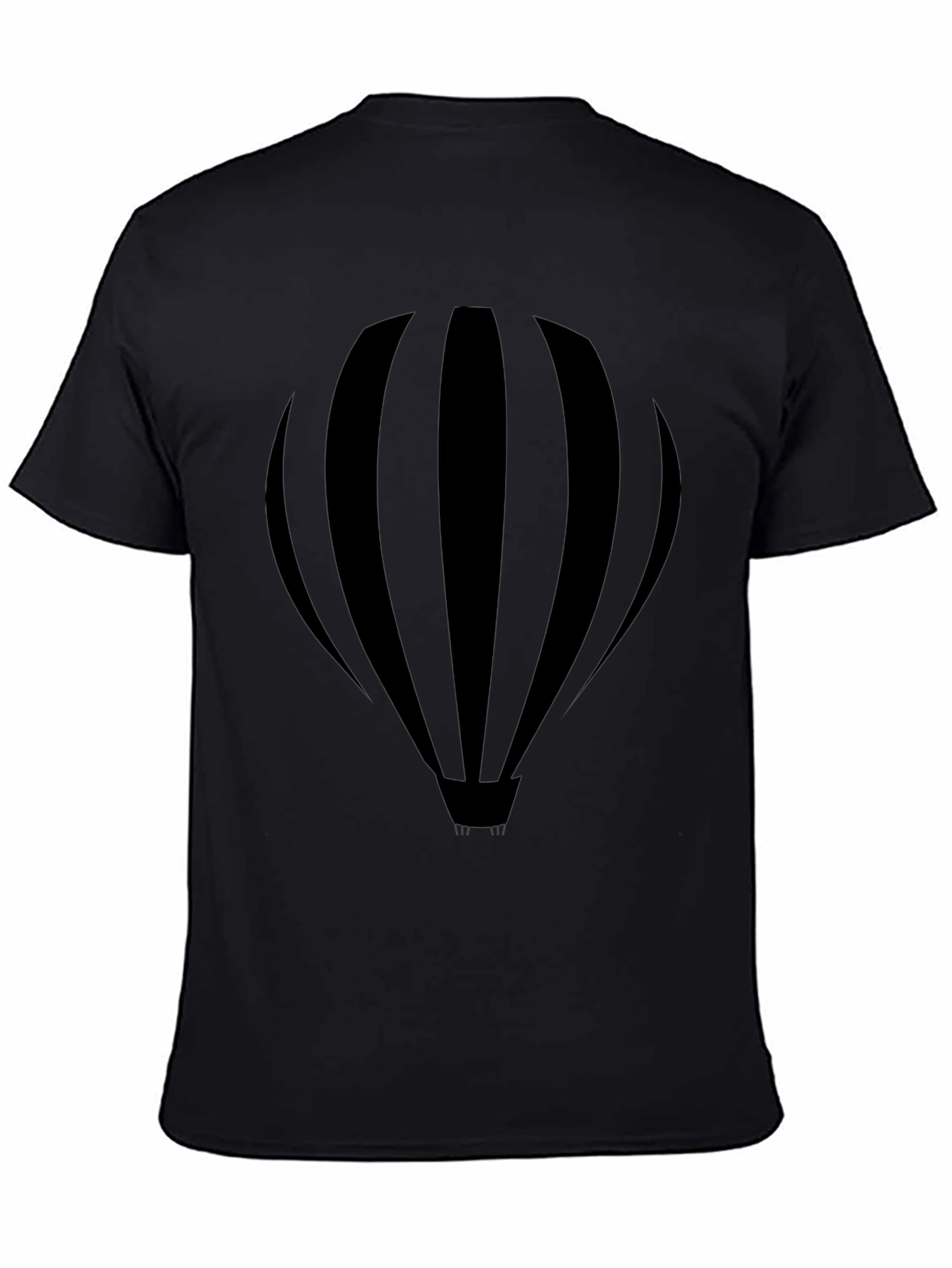 Black Hot Air Balloon Graphic Tee for Men
