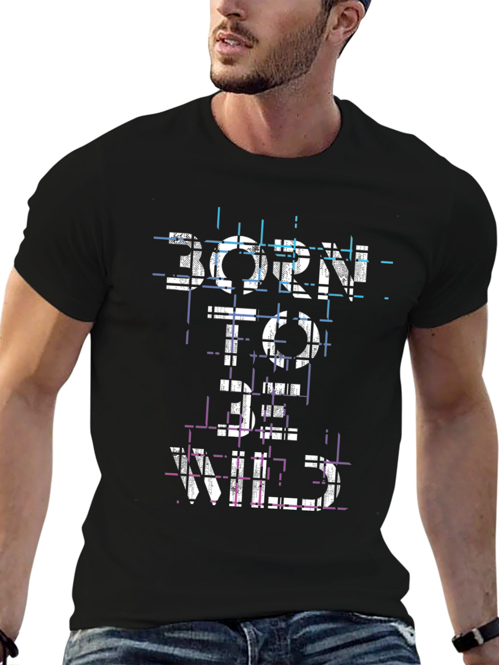 Born to Be Wild Black Graphic T-Shirt