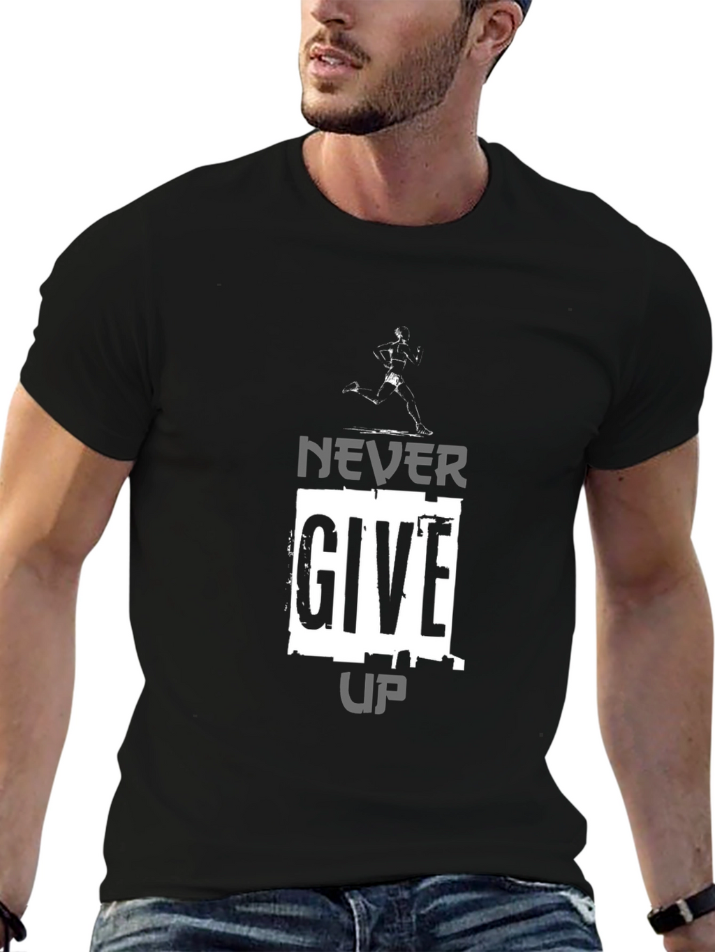 Never Give Up Graphic Tee - Motivation Shirt