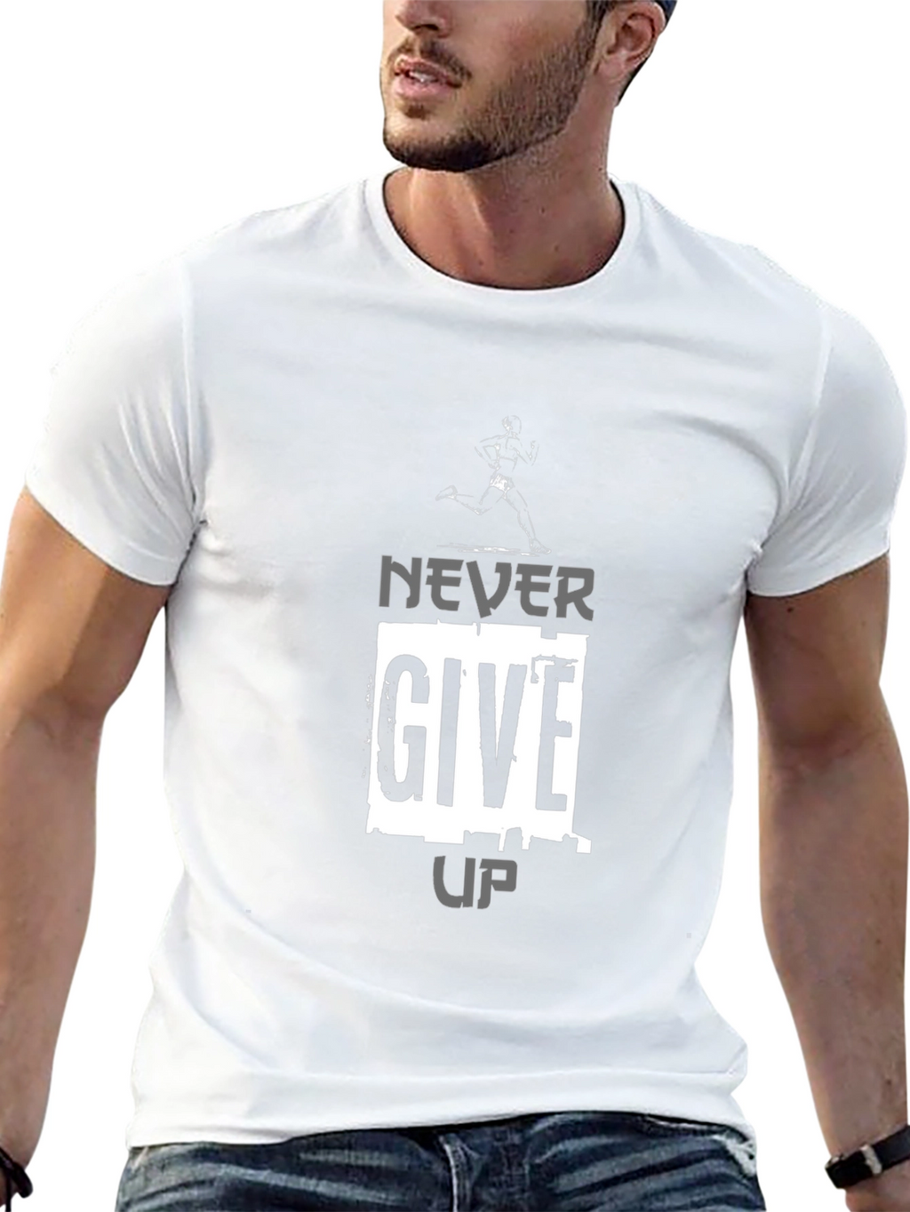 Never Give Up Graphic Tee - Motivation Shirt