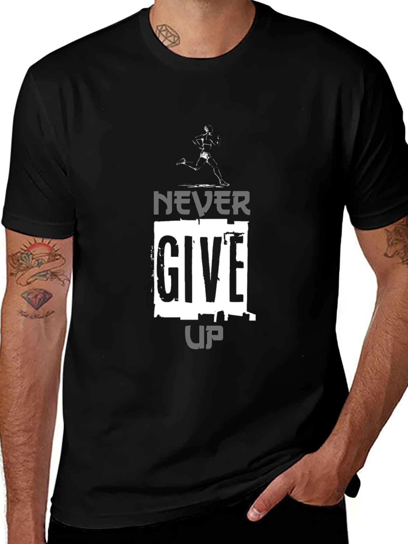 Never Give Up Graphic Tee - Motivation Shirt
