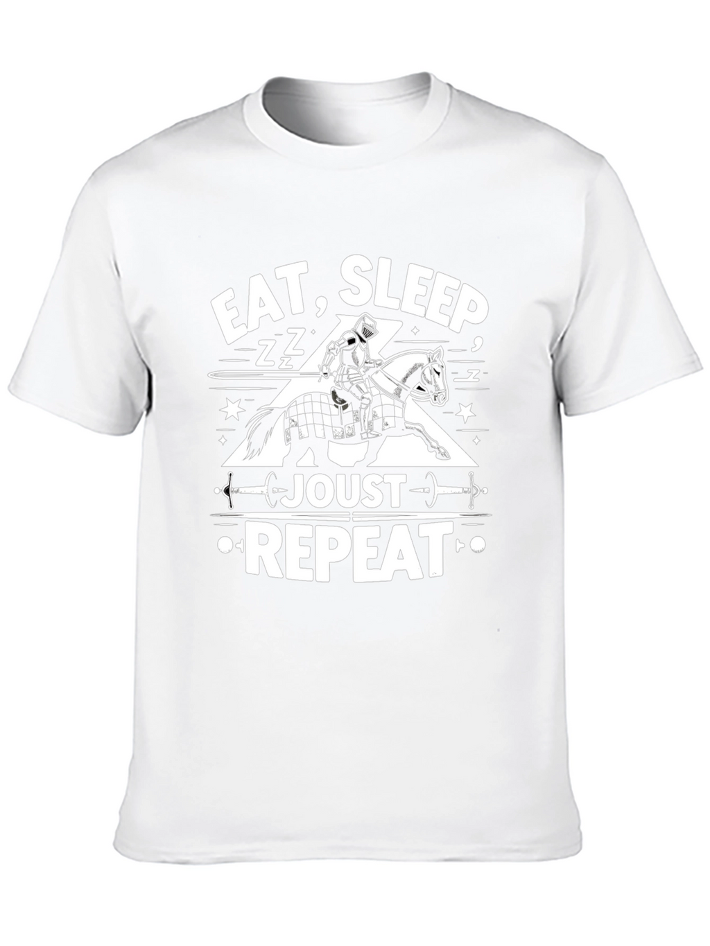 Eat Sleep Joust Repeat Black Graphic Tee