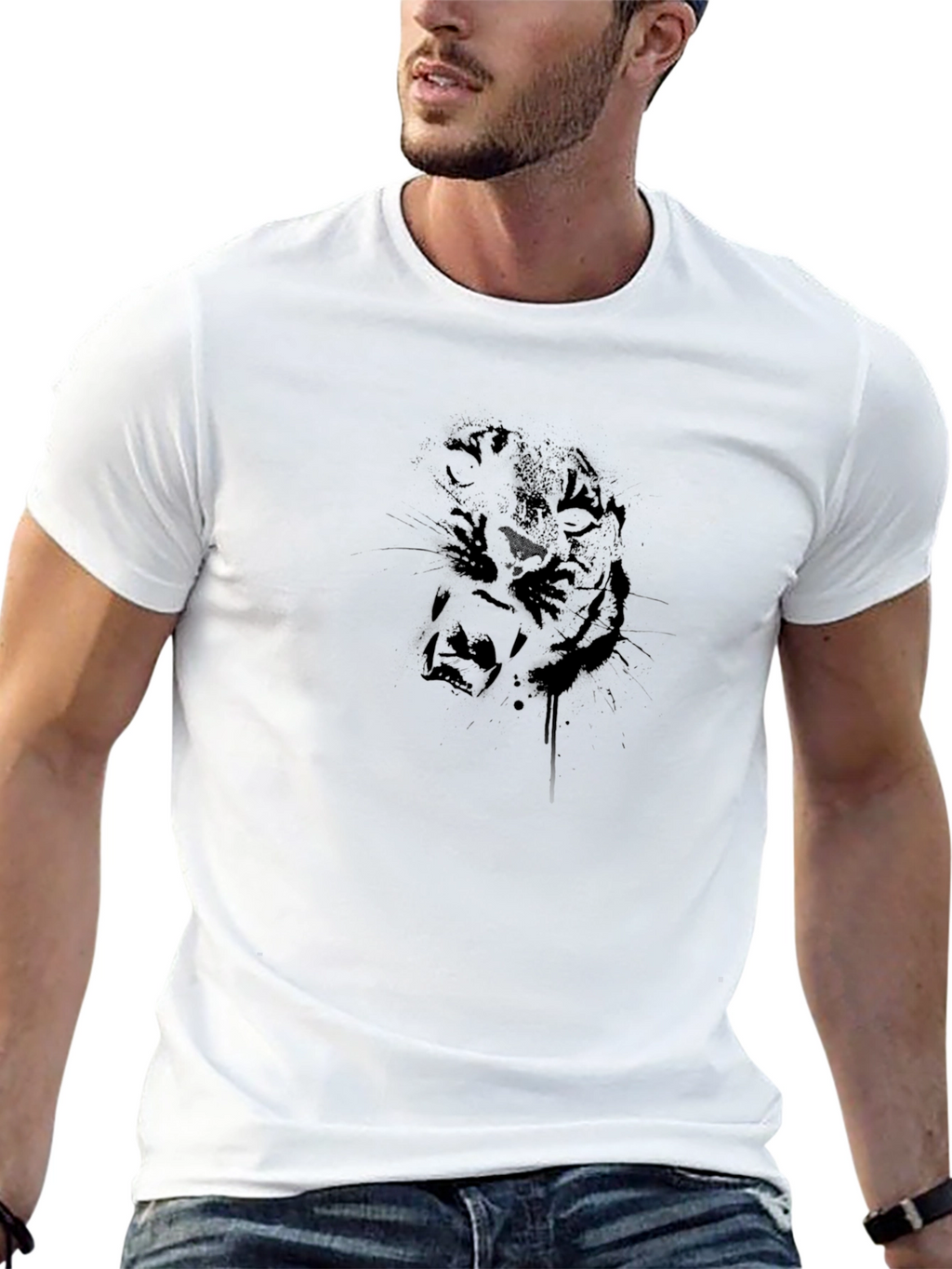 Black Tiger Graphic Tee - Stylish Mens T-Shirt
