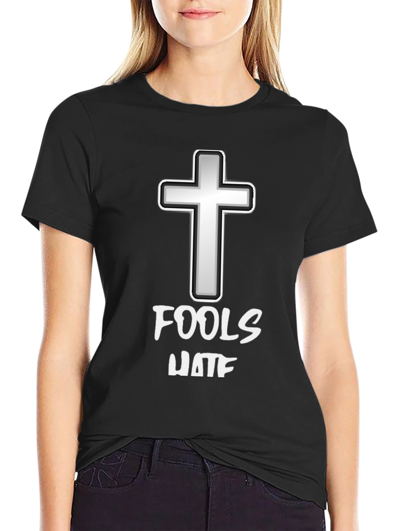 Christian T-Shirt - Fools Hate Cross