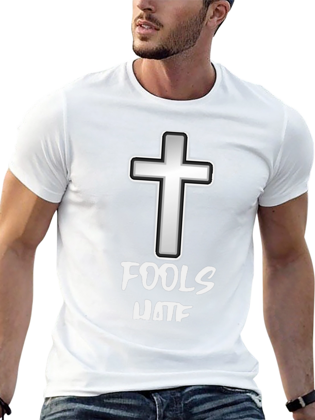 Christian T-Shirt - Fools Hate Cross
