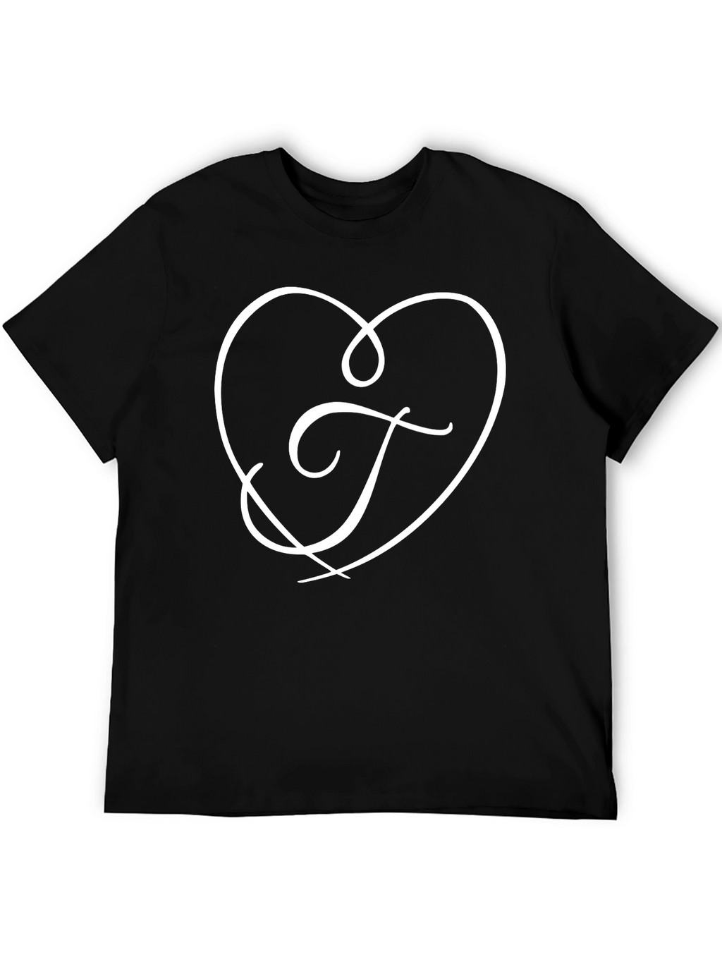 Heart Initial T-Shirt - Elegant Love Tee