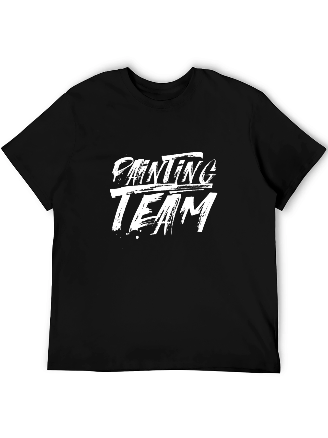 Painting Team Black Cotton Graphic T-Shirt
