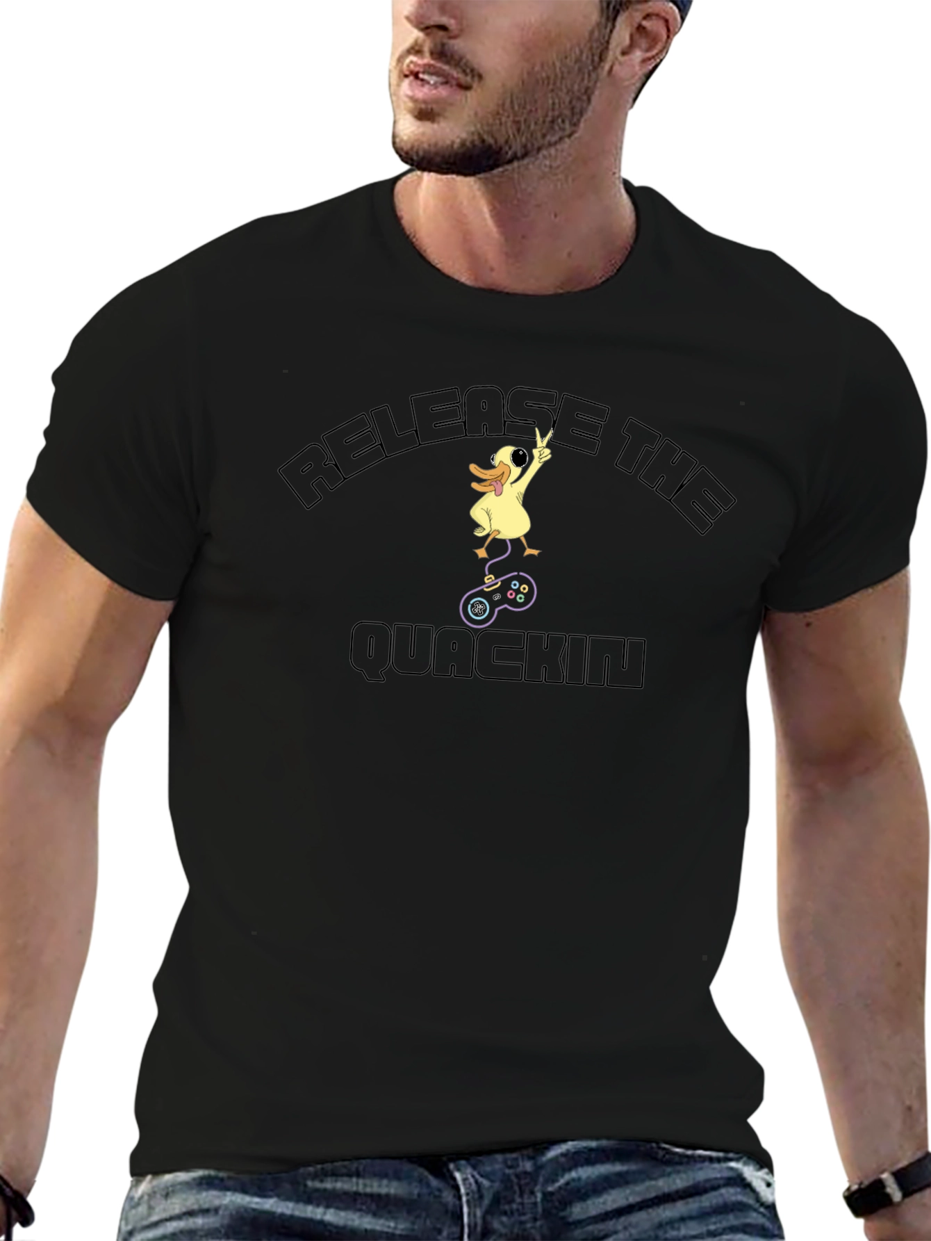 Release the Quackin Gaming T-Shirt - Funny Duck Gamer Tee