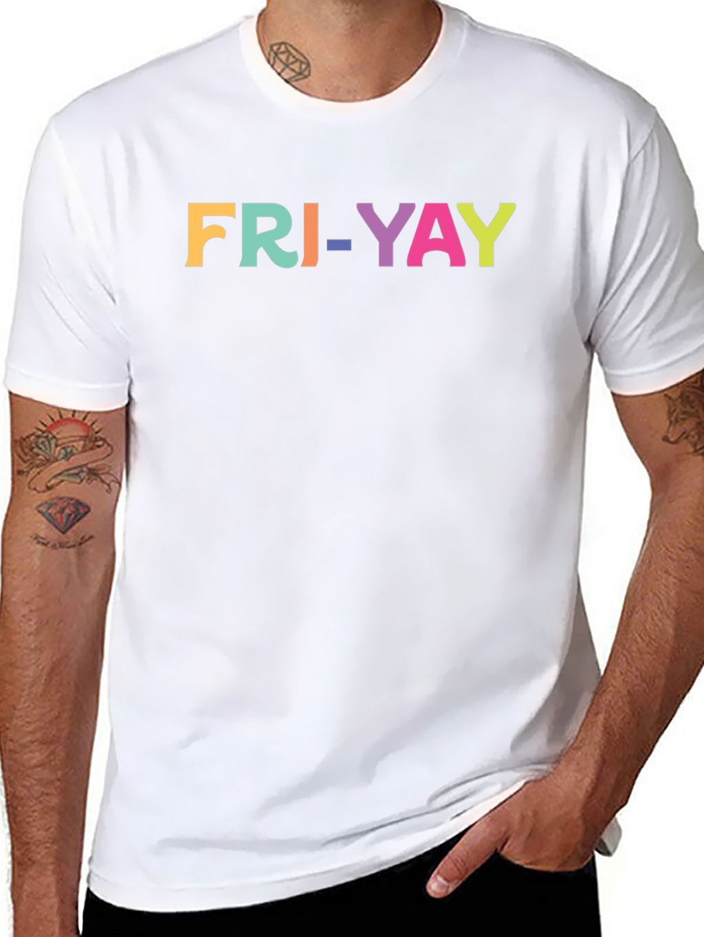 Fri-Yay Colorful Graphic T-Shirt