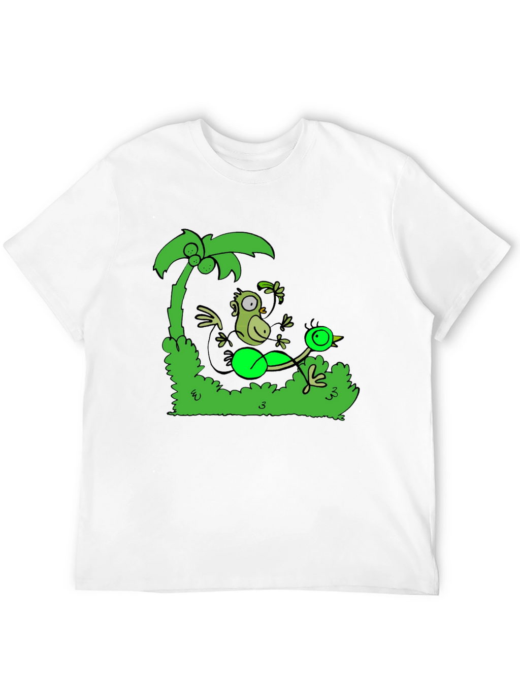 Funny Monkey and Bird T-Shirt