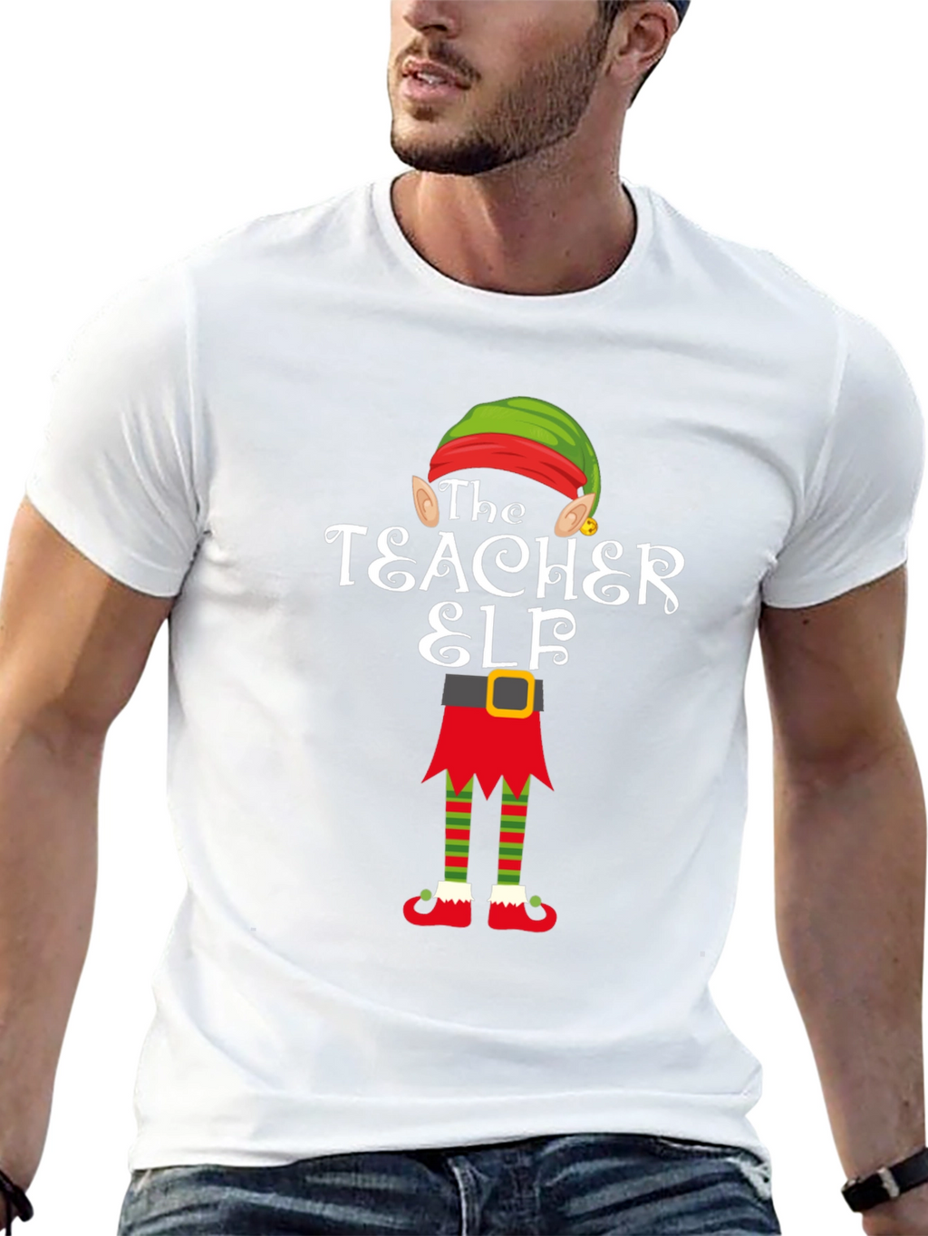 Teacher Elf Graphic T-Shirt - Holiday Cheer