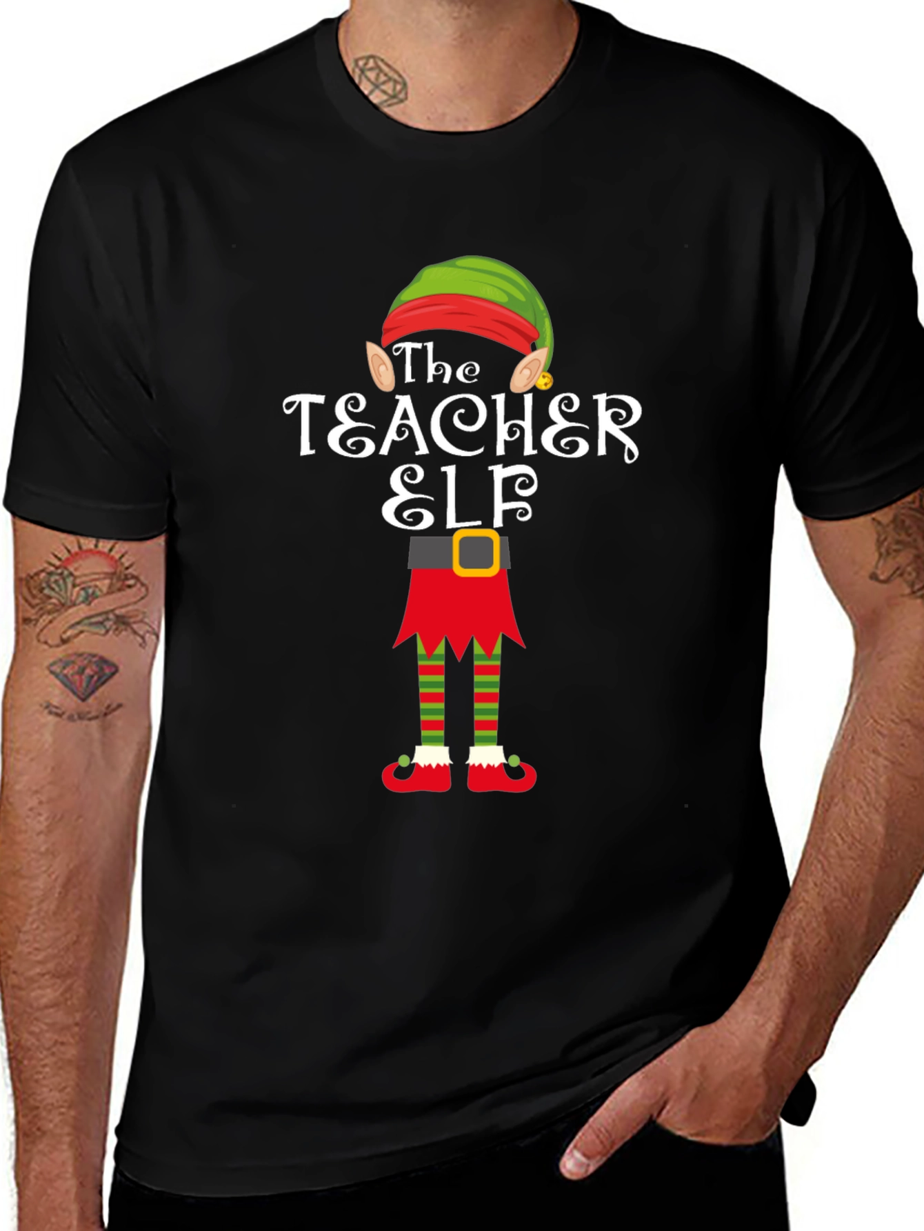 Teacher Elf Graphic T-Shirt - Holiday Cheer