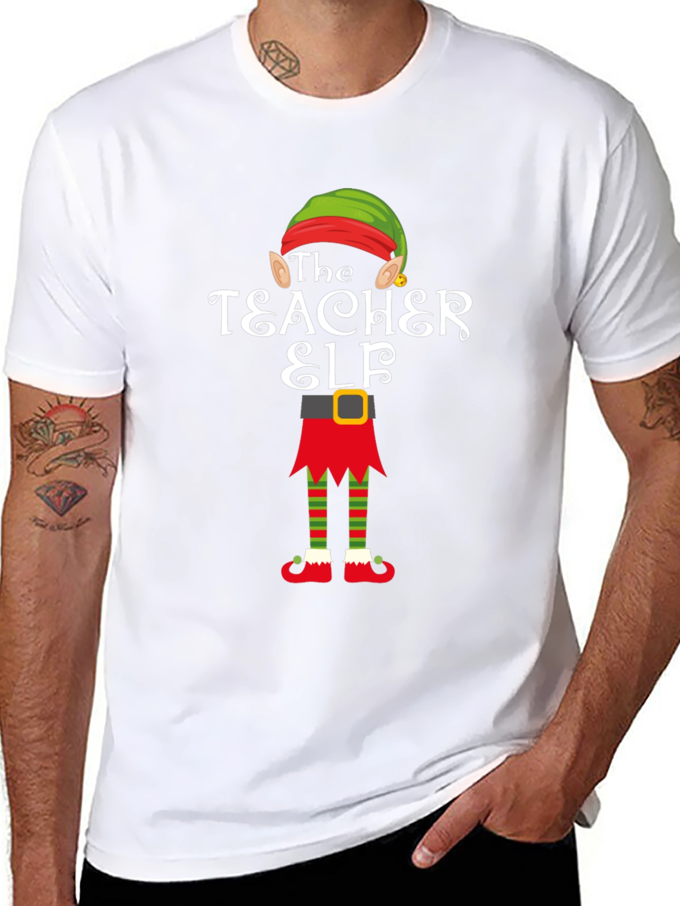 Teacher Elf Graphic T-Shirt - Holiday Cheer