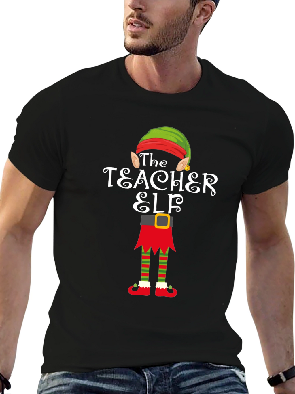 Teacher Elf Graphic T-Shirt - Holiday Cheer